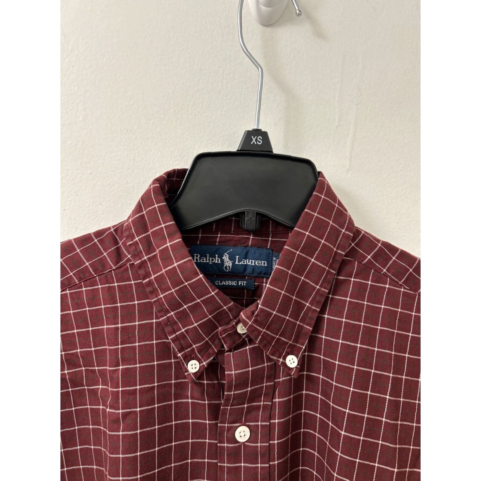 Ralph Lauren Ralph Lauren Shirt Mens Large Maroon Red Plaid Classic Fit Button-Down L/S Cotton Flannel Casual Modern Preppy Button-Up Size US L / EU 52-54 / 3 - 7 Thumbnail