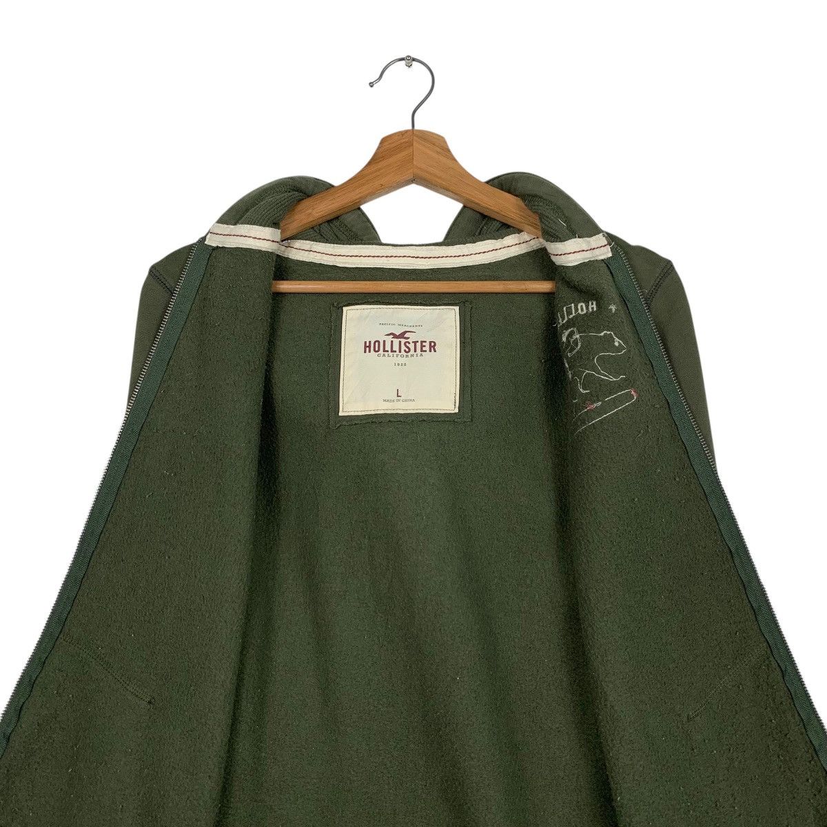 Hollister HOLLISTER Green Zipper Hoodies Sweatshirt #1988-C86 Size L / US 10 / IT 46 - 13 Thumbnail