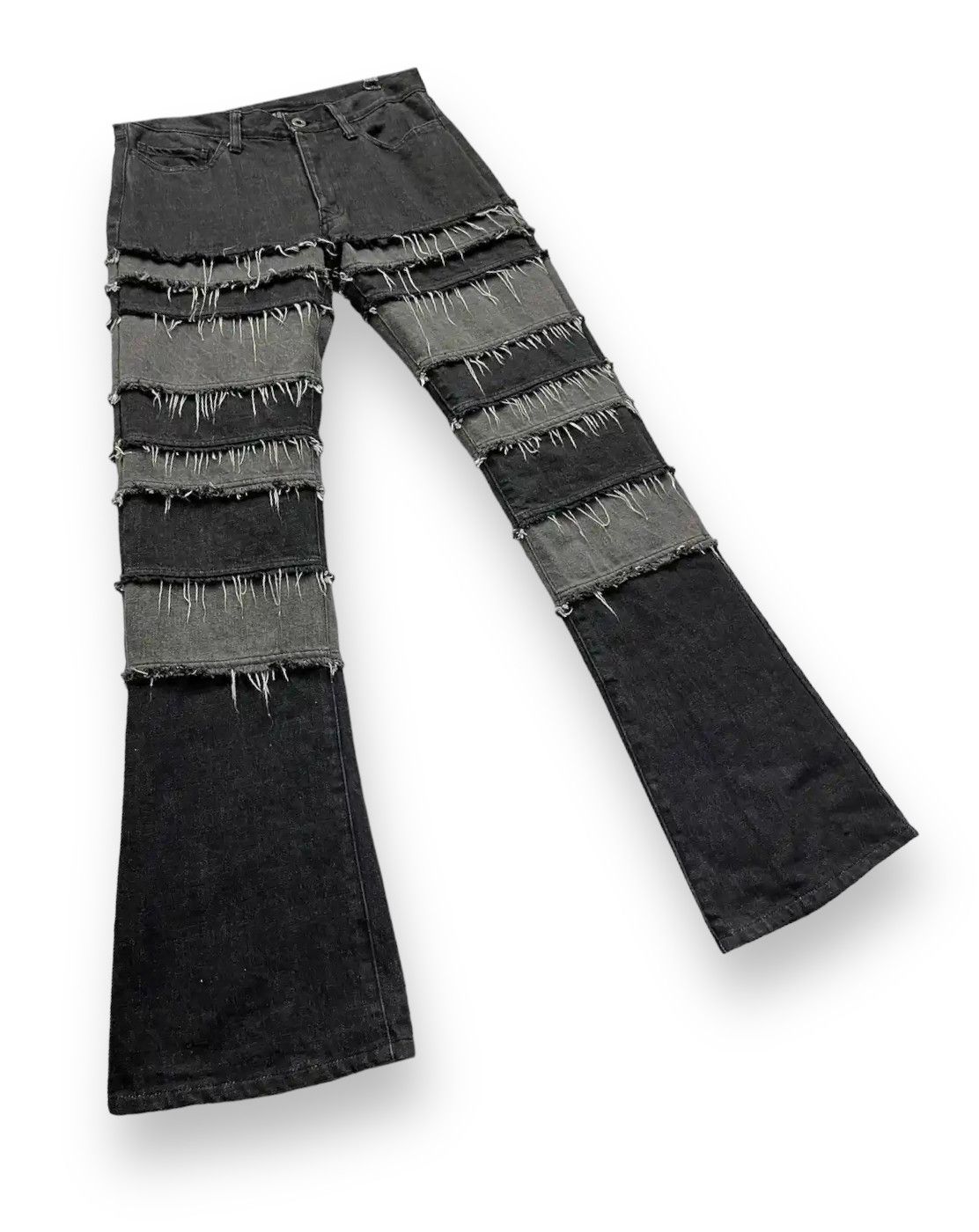 Designer × Self Edge FYE🔥90’s Frayed Hem Panel Hagi Patchwork Punk Flare Denim🔥 Size US 31 - 5 Thumbnail