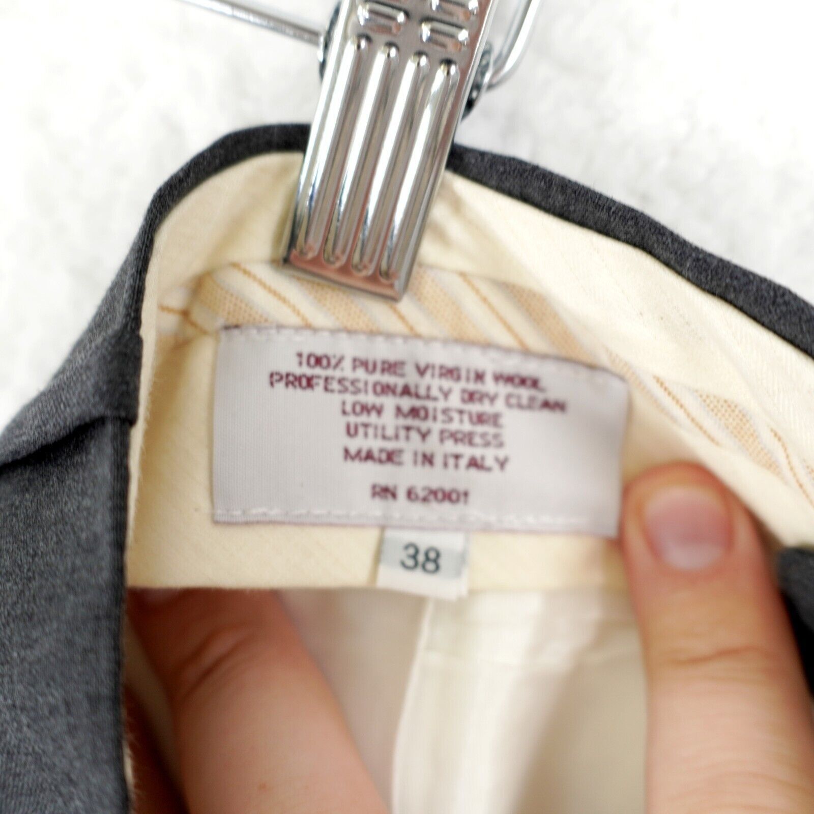 Nordstrom DAMAGED Nordstrom Trabaldo Togna Risalto Super 110s Wool Gra Size 36S - 10 Thumbnail