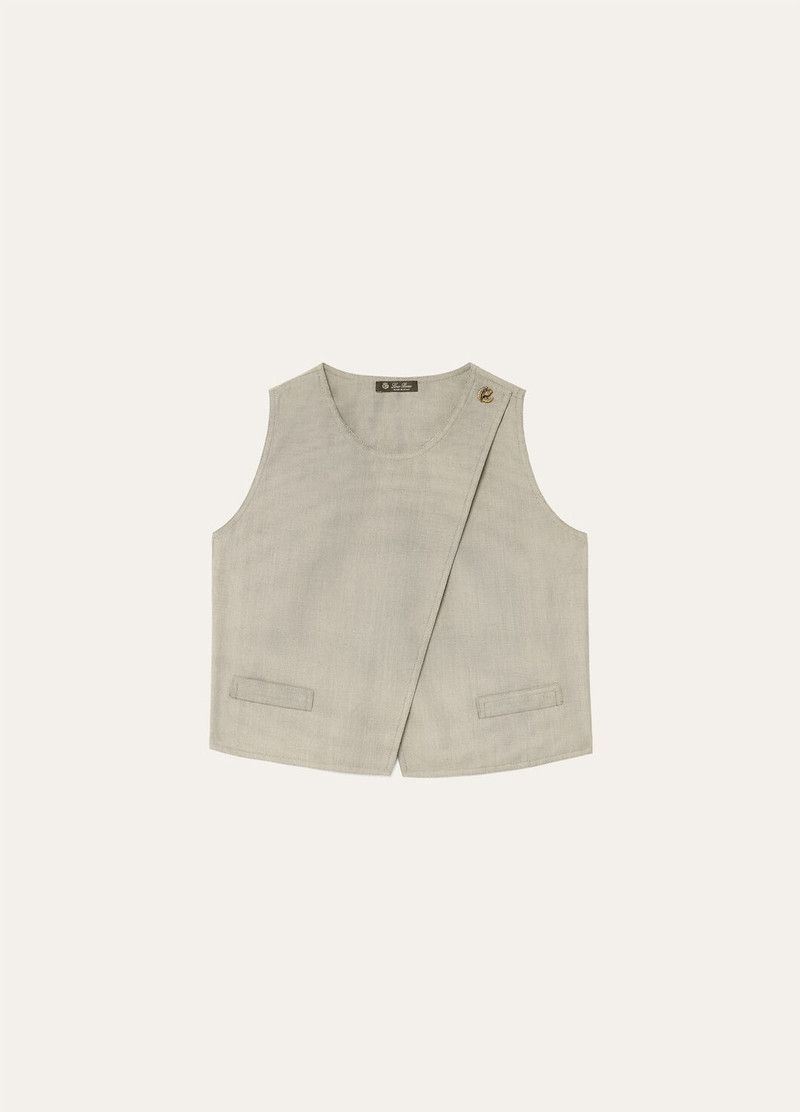 Loro Piana o1srvl11e0526 FAP0303 Cristy Crop Top in Grey Size XS / US 0-2 / IT 36-38 - 1 Thumbnail