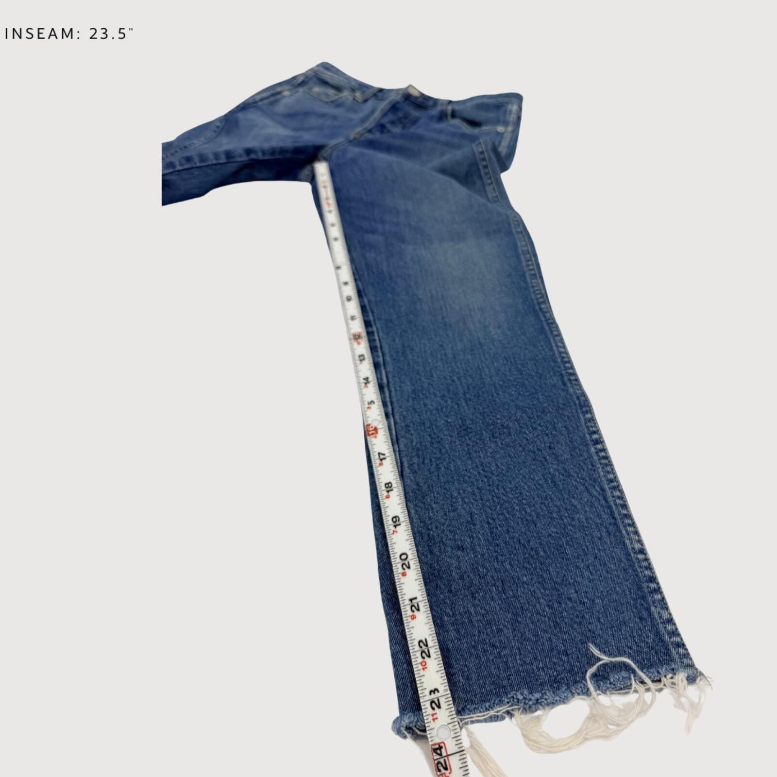 AMOMENTO AMO Babe High Rise Cigarette Jeans Raw Hem 26 Size 26" / US 2 / IT 38 - 8 Thumbnail
