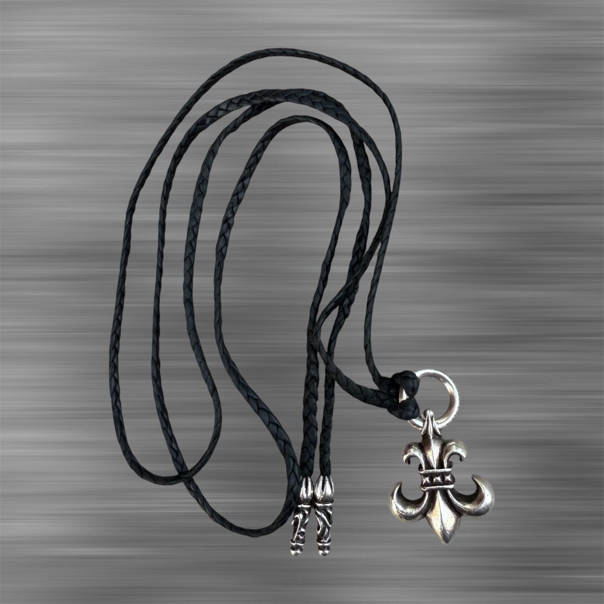 Chrome Hearts Chrome Hearts Fleur Pendant + Leather Necklace Combo Size ONE SIZE - 1 Thumbnail