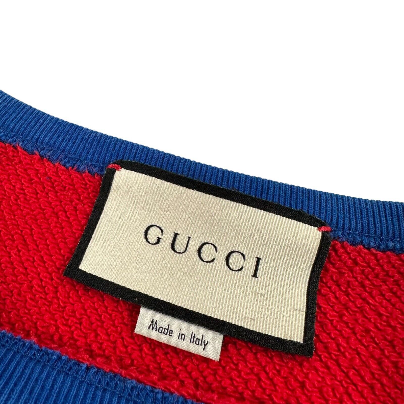 Gucci Gucci Size S Sweatshirt Red Blue Cotton Jersey Logo Print Size US S / EU 44-46 / 1 - 3 Thumbnail