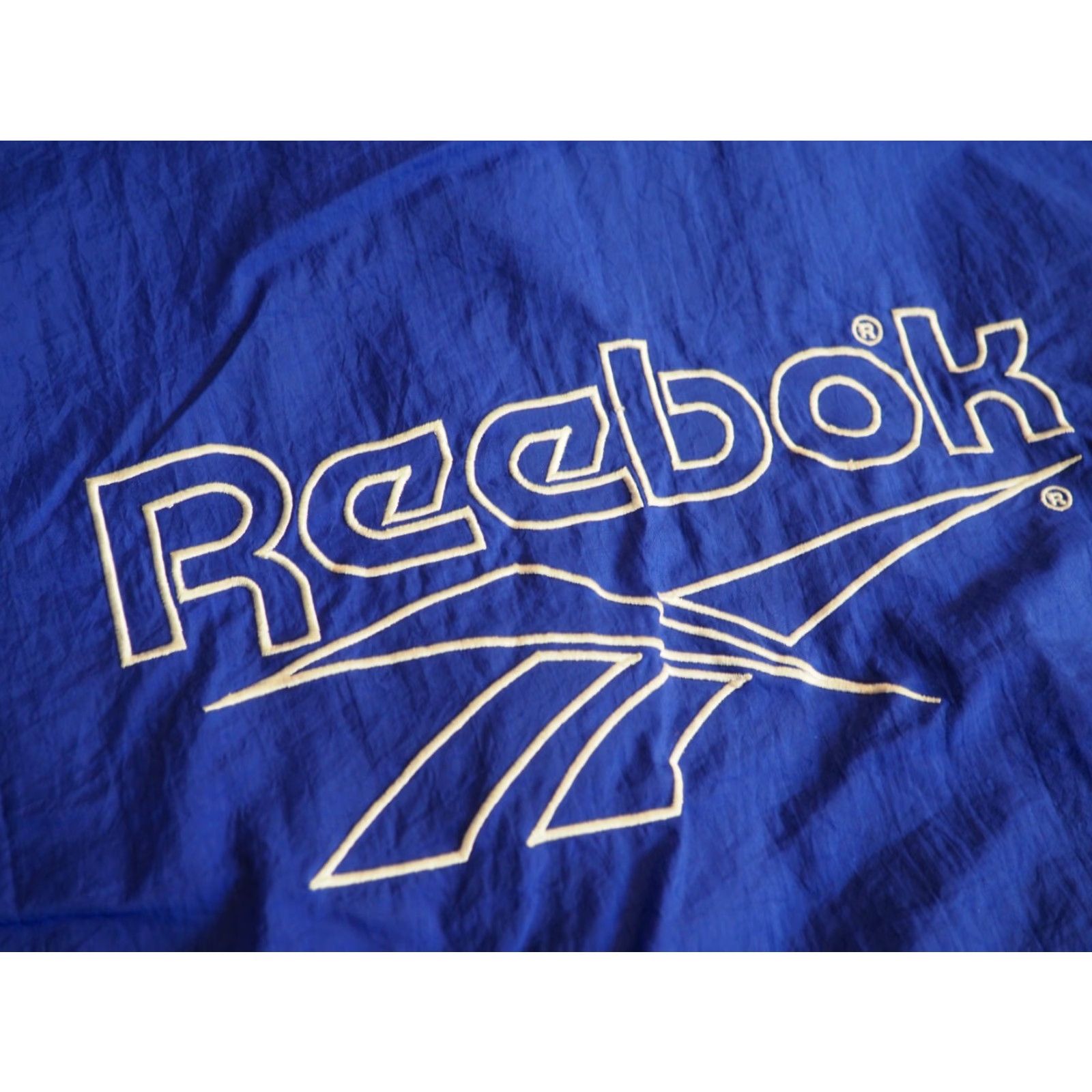 Reebok VTG Reebok Track Jacket Windbreaker Royal Blue Logo Zip Short Sleeve Womens L Blue 80s 90s Athletic Running Jogging Pockets Vintage Size L / US 10 / IT 46 - 6 Thumbnail