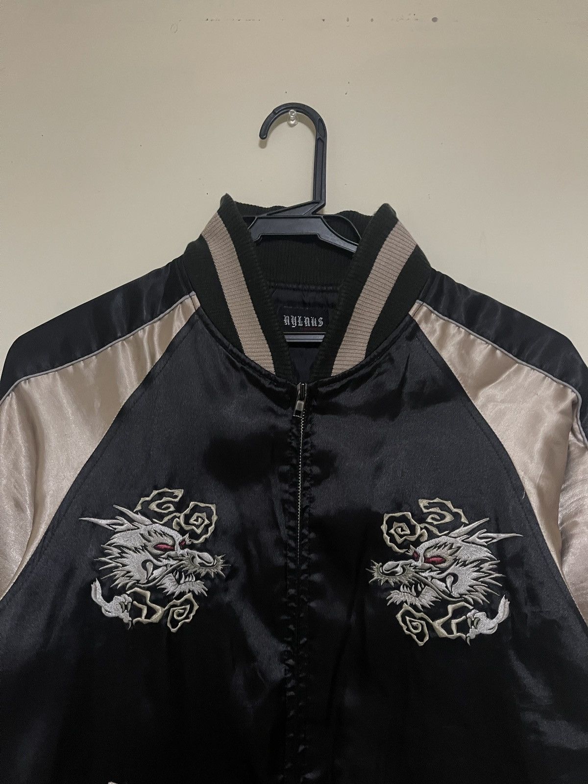 Japanese Brand NYLUKS Dragon embroidery Sukajan Black gold vtg Size US M / EU 48-50 / 2 - 4 Thumbnail