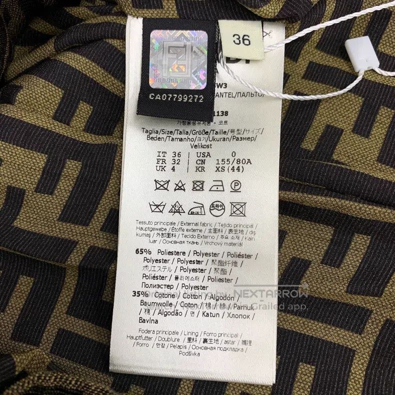 Fendi Fendi Dark Brown Logo Full-Print Lapel Belted Long Sleeve Size 4XL / US 24-26 - 8 Thumbnail