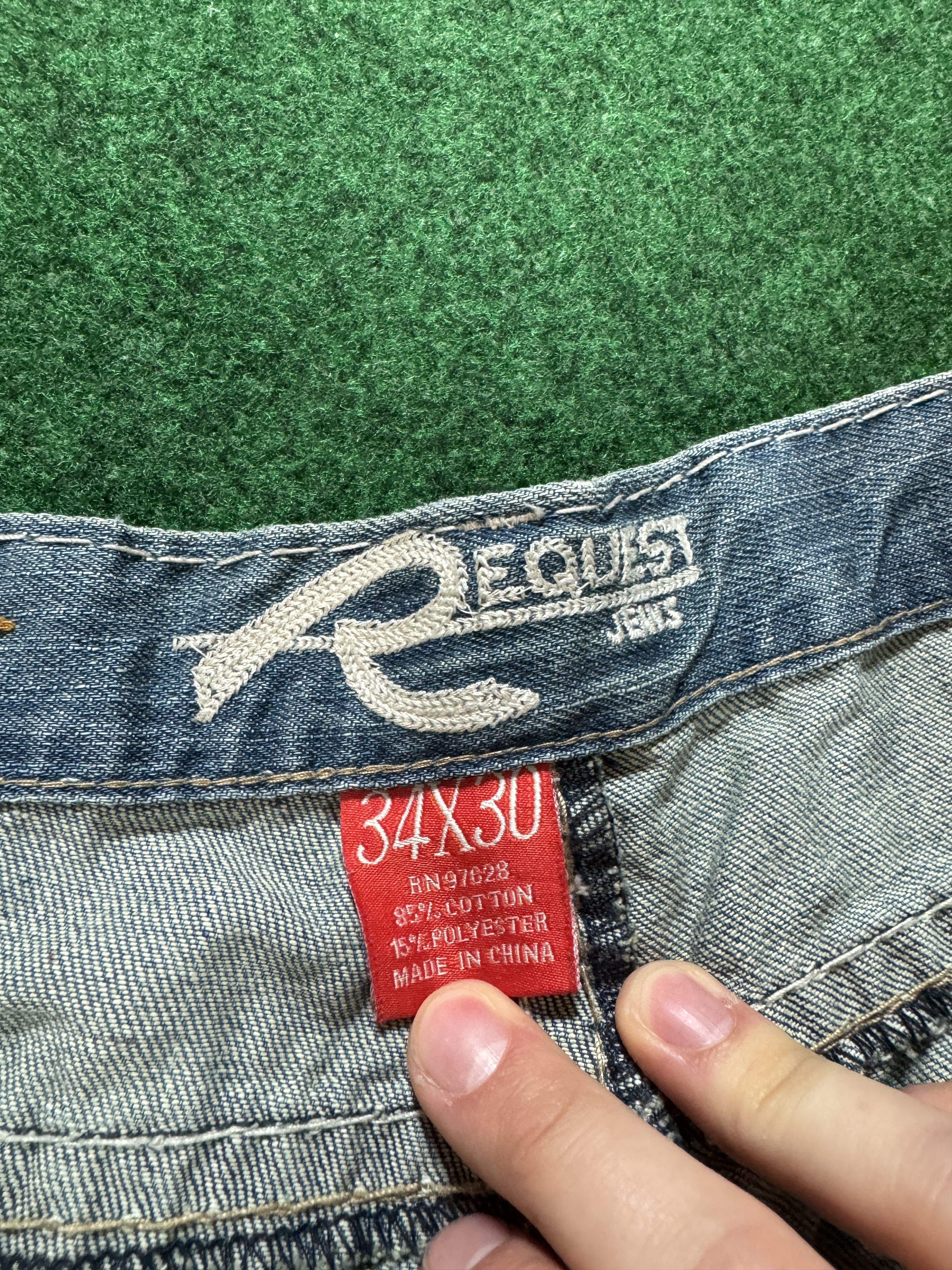Request Jeans Vintage Y2K Request Denim Shorts Distressed Cut Off Jorts Size US 34 / EU 50 - 4 Thumbnail
