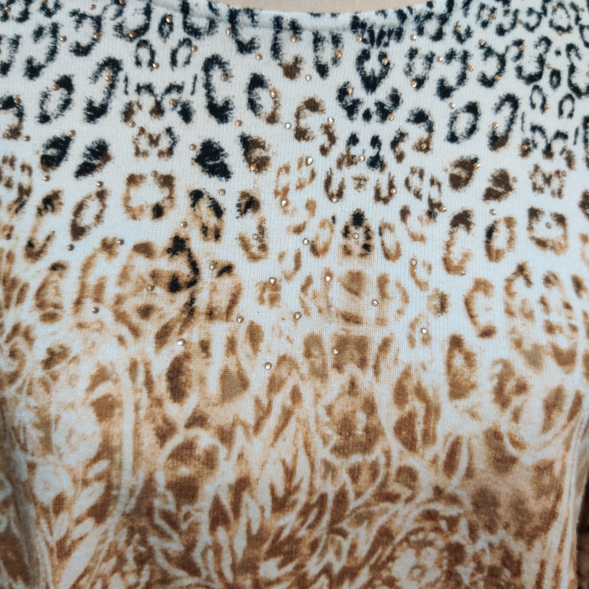 Other Ruby Rd M Petite Leopard Ombre Paisley Animal Print Top 3/4 Size M / US 6-8 / IT 42-44 - 10 Thumbnail
