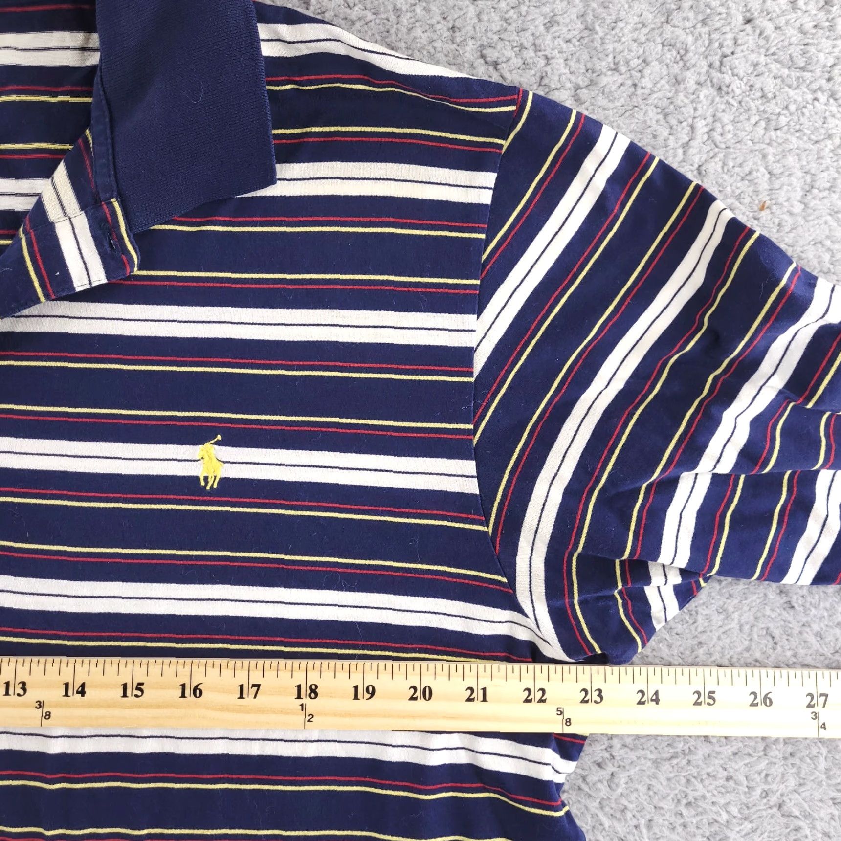 Vintage Polo Golf Polo Shirt Mens Large Striped Collared Short Sleeve Blue Pima Cotton Size US L / EU 52-54 / 3 - 5 Thumbnail