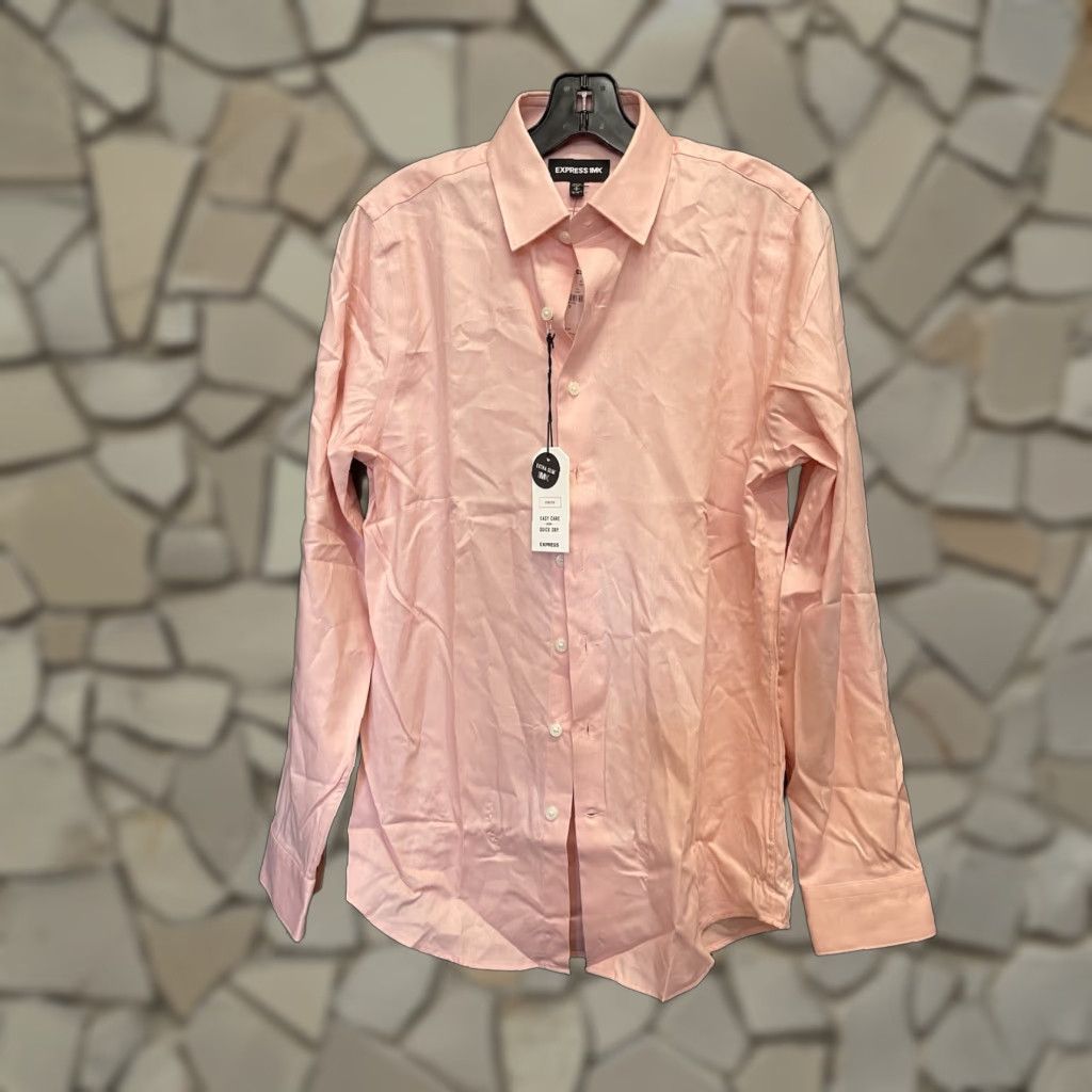 Express Express Pink 1MX Extra Slim Stretch Long Sleeve Button Up Dress  Shirt Size S NWT | Grailed