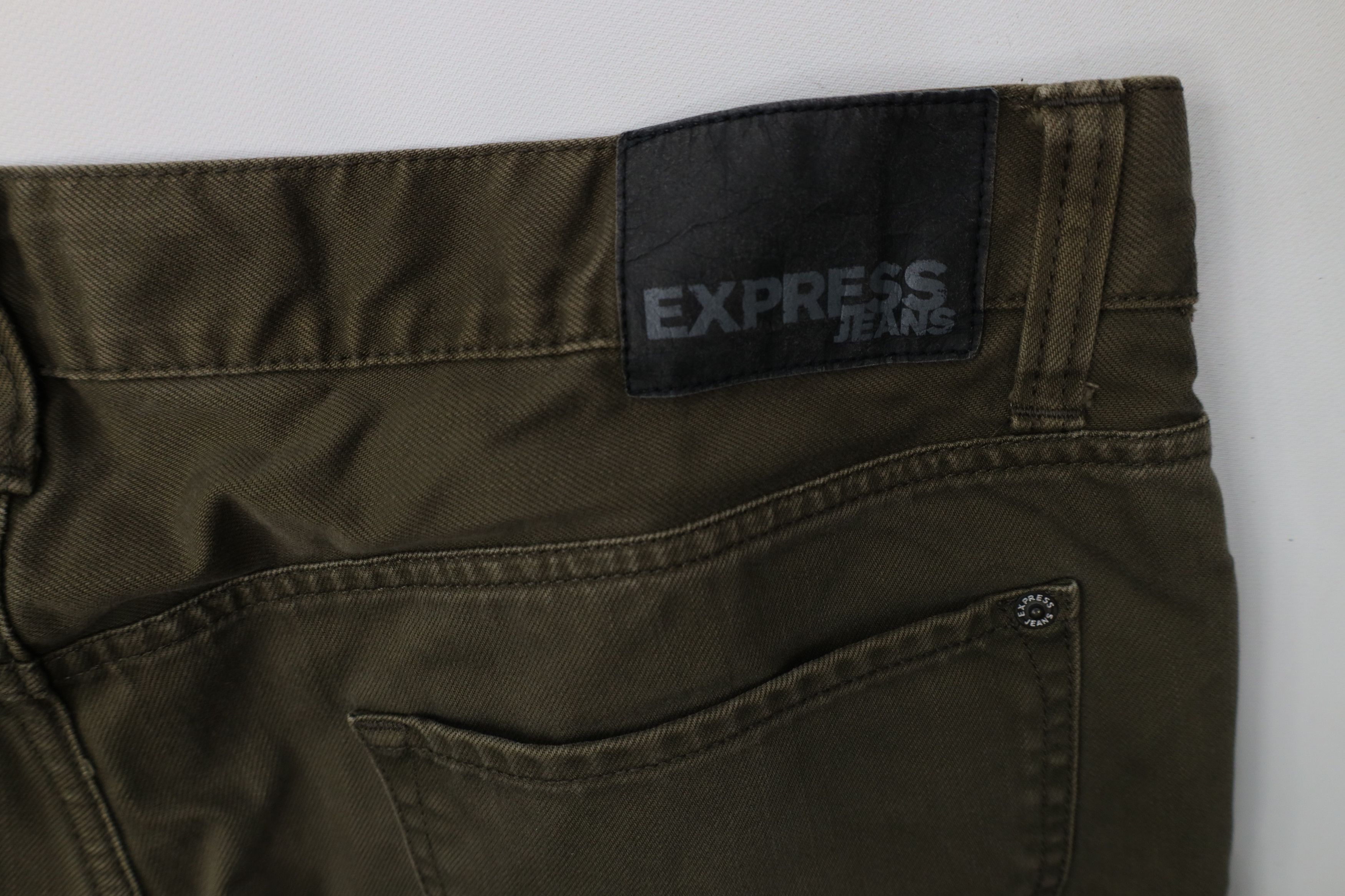 Express Express Fit Faded Rocco Skinny Leg Denim Jeans Green Cotton Size US 36 / EU 52 - 13 Thumbnail
