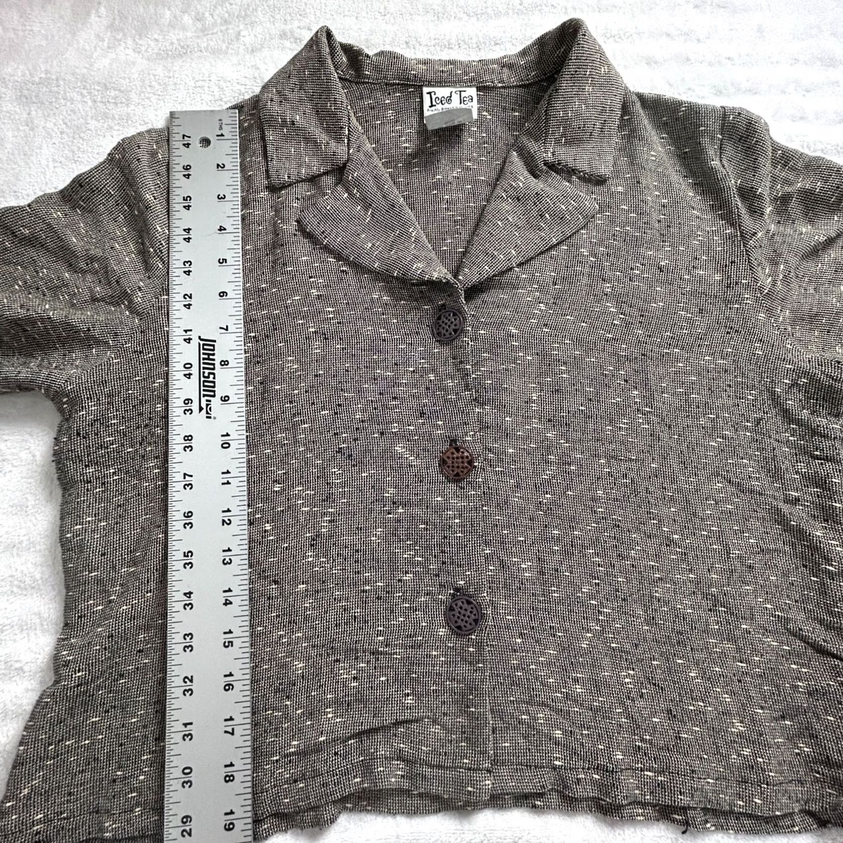 Vintage Iced Tea Neil & David Womens Medium Textured Button-Front Cropped Jacket Multi Size M / US 6-8 / IT 42-44 - 7 Thumbnail