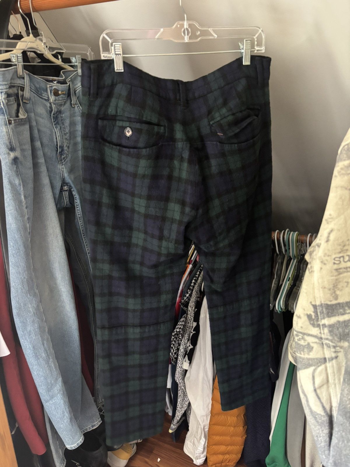 Undercover Undercoverism Green and Navy Plaid Pants Size US 32 / EU 48 - 2 Thumbnail