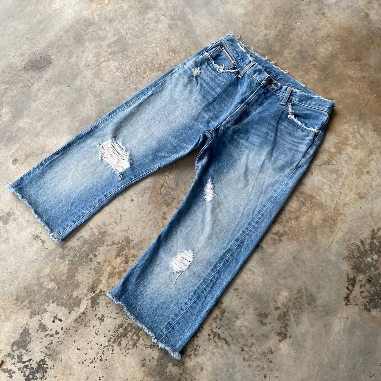 Edwin EDWIN Japan SELVEDGED REWORKED Distressed Shorts Frayed Hem Size US 30 / EU 46 - 3 Thumbnail