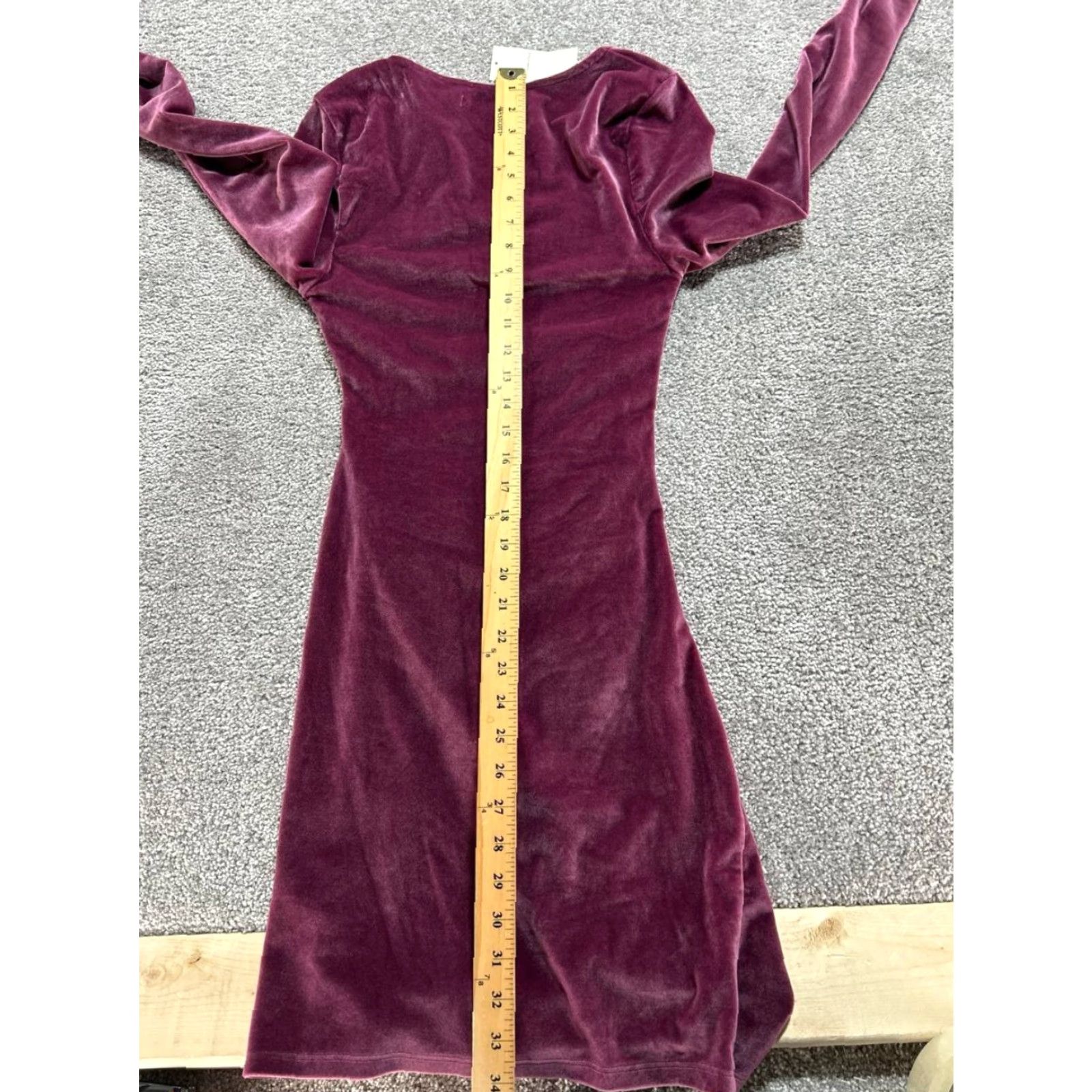 Abercrombie & Fitch Abercrombie & Fitch Velvet Mini Dress Womens Small Purple Ruched Waist New Size S / US 4 / IT 40 - 7 Thumbnail