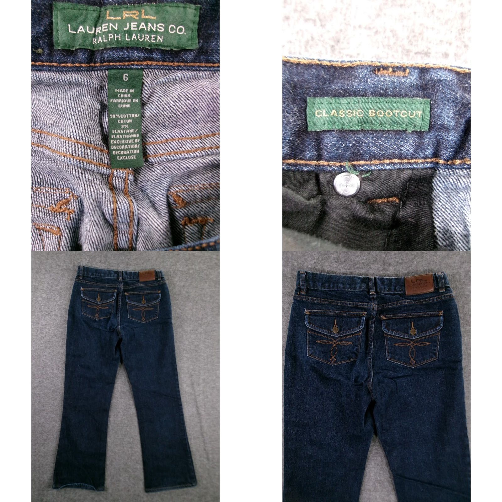 Vintage Lauren Jeans Women 6 Blue Classic Bootcut Dark Wash Capsule Causal Ralph LRL Size 28" / US 6 / IT 42 - 8 Thumbnail