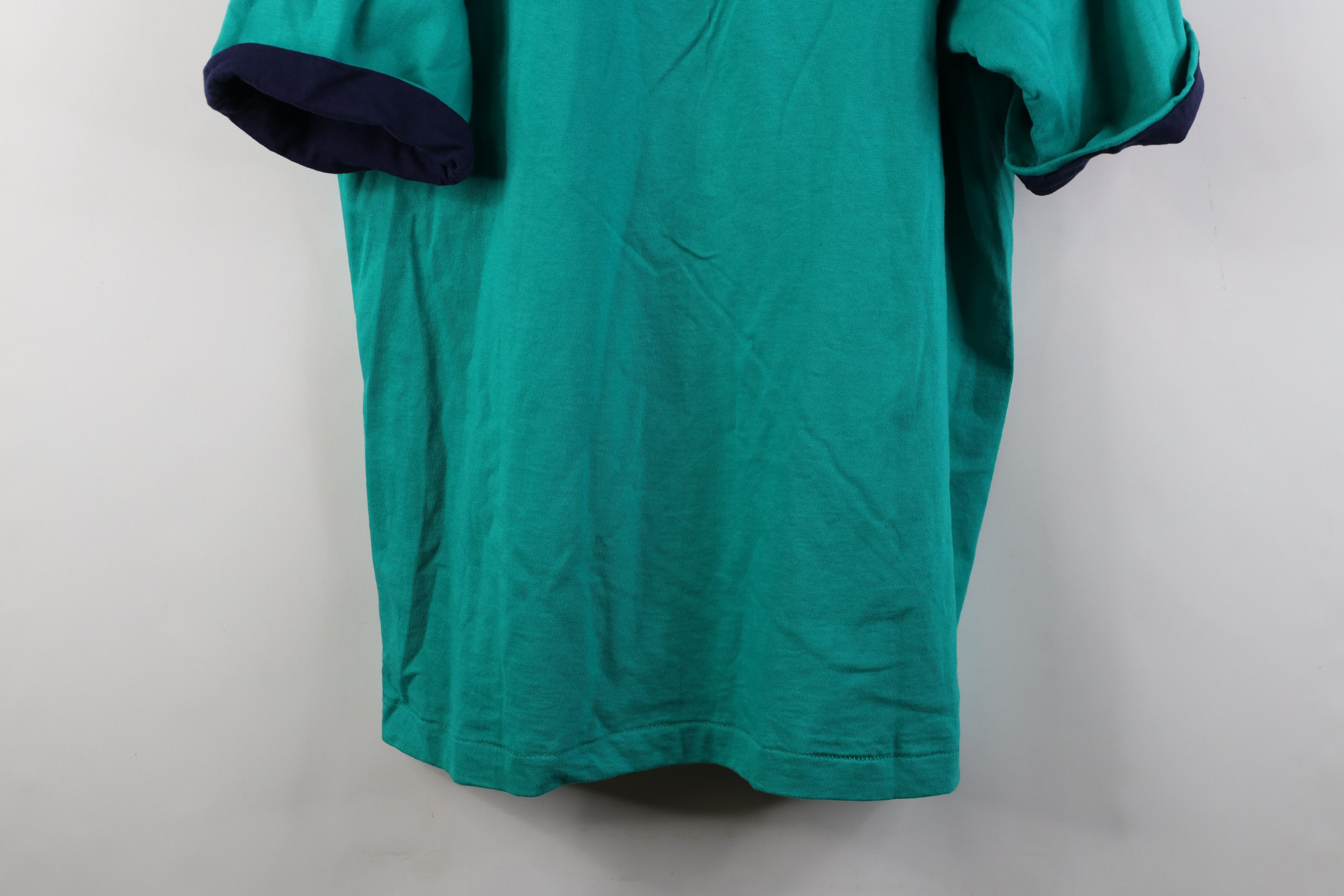 Vintage Deadstock Vintage 90s Streetwear Layered T-Shirt Teal USA Size US L / EU 52-54 / 3 - 12 Thumbnail