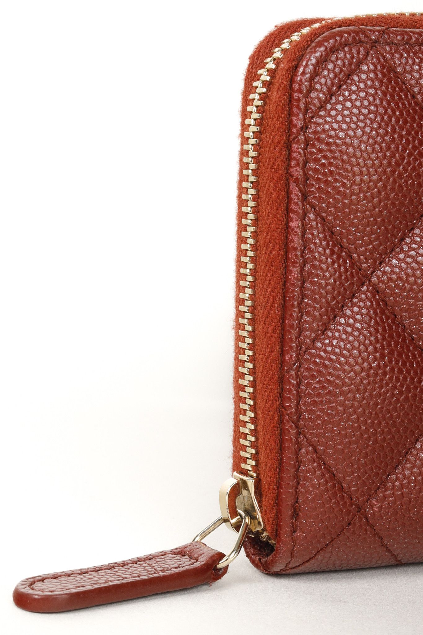 Chanel Chanel Oxblood Glitter Caviar Zipper Wallet Size ONE SIZE - 7 Thumbnail