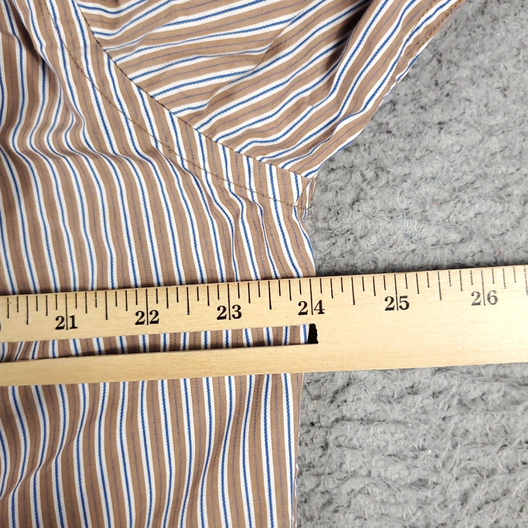 Abercrombie & Fitch Abercrombie & Fitch Shirt Mens XL Brown Striped Button-Up Long Sleeve | Button-Down Collar | Cotton Blend | Regular Fit | Men Size US XL / EU 56 / 4 - 6 Thumbnail