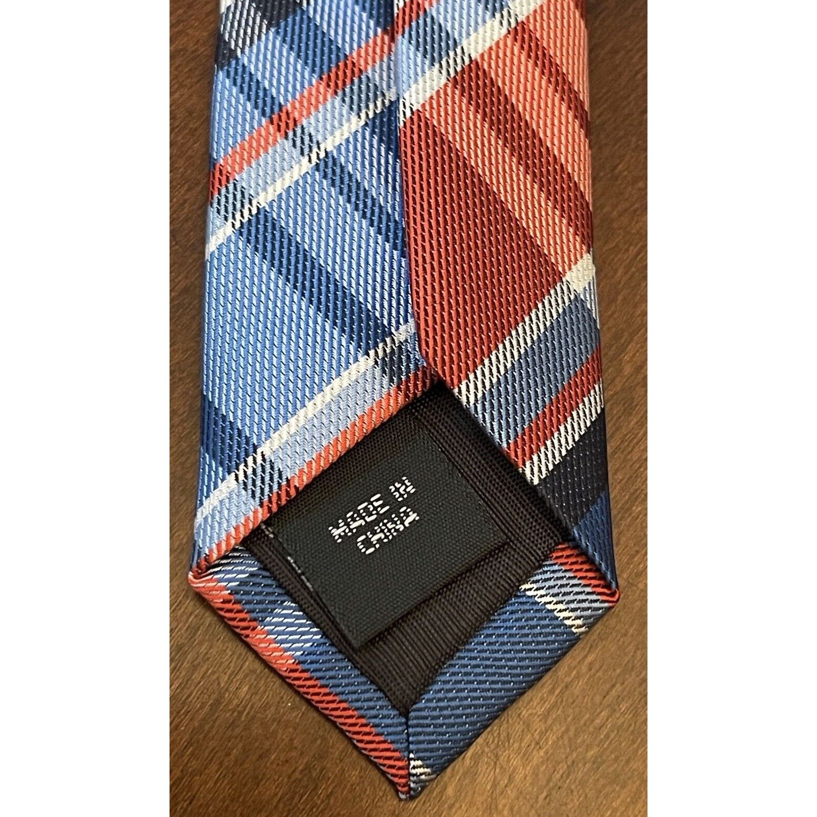 Jones New York Jones New York Red Blue 100% Polyester Tie Made In China Size ONE SIZE - 7 Thumbnail