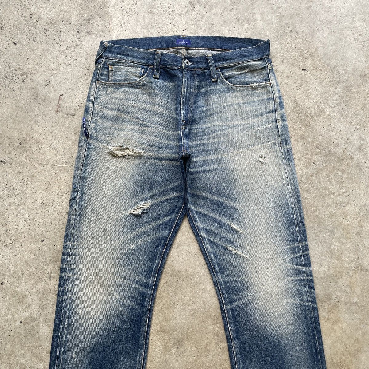Japanese Brand W35 Vintage Japan Selvedge Faded Jeans Pants Stonewash Denim Size US 35 - 4 Thumbnail