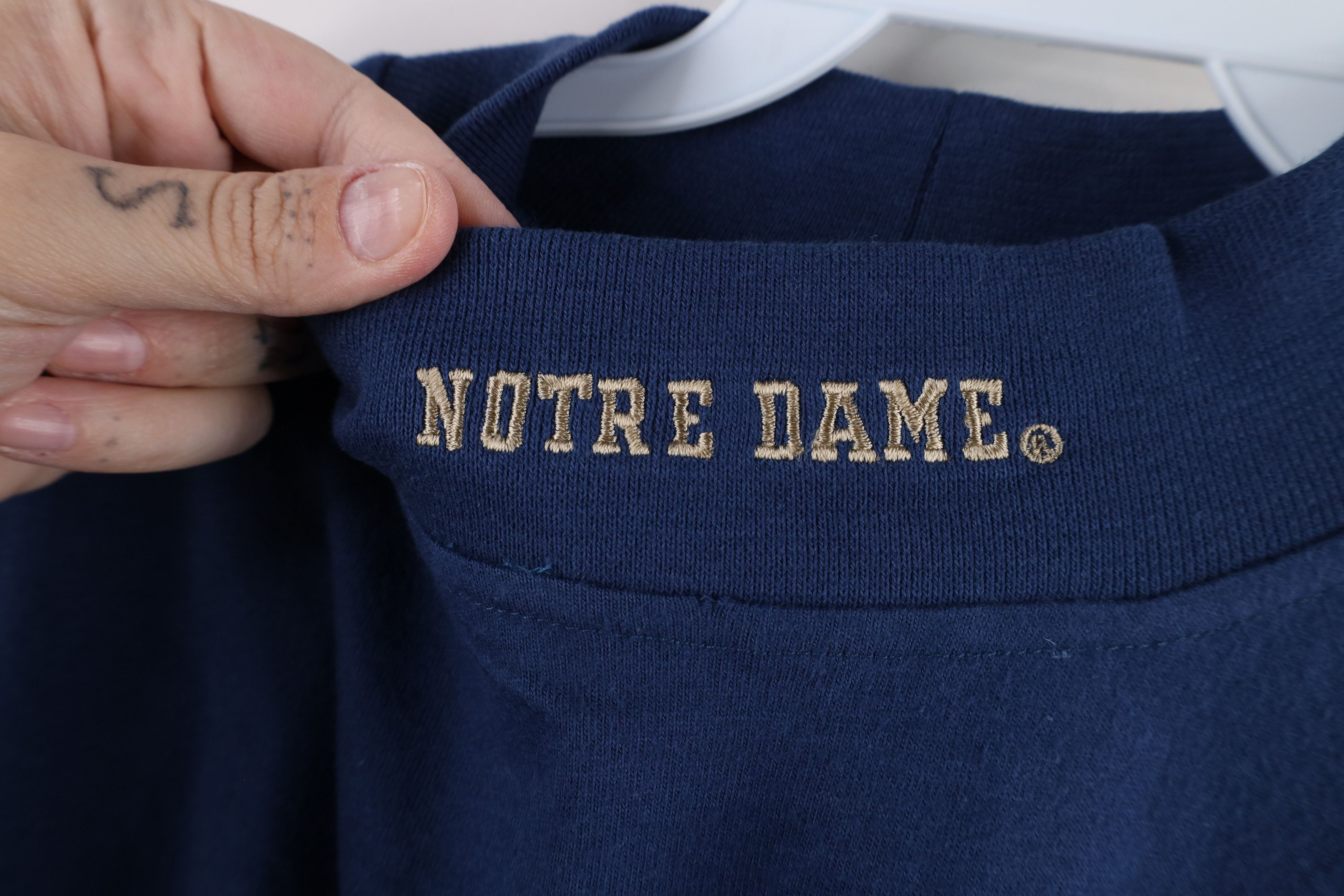 Starter × Vintage Vintage 90s Starter Notre Dame University Mock Neck T-Shirt Size US M / EU 48-50 / 2 - 6 Thumbnail