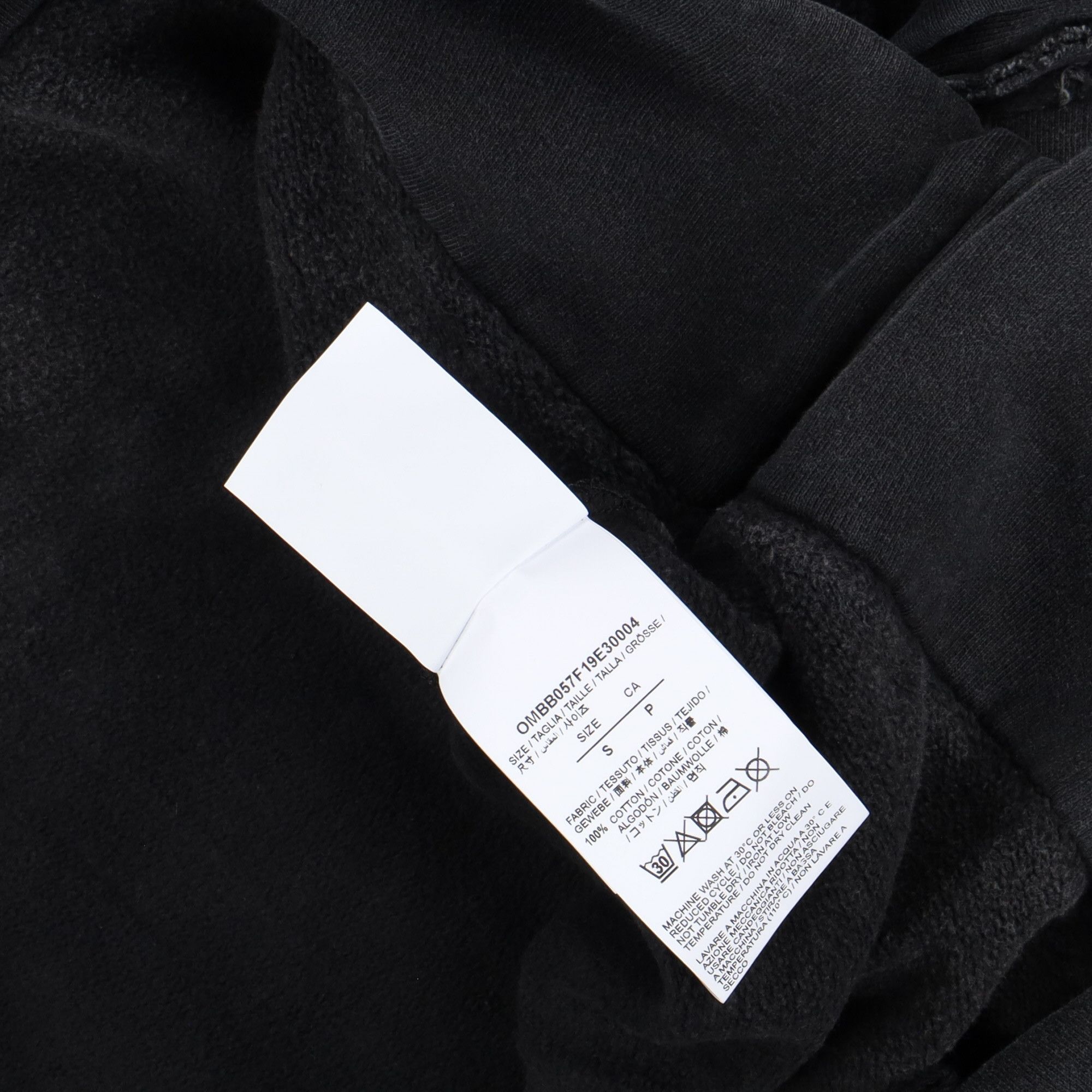Off-White Washed Black Pictogram Incompiuto Oversized Logo Hoodie Size S / US 4 / IT 40 - 4 Thumbnail