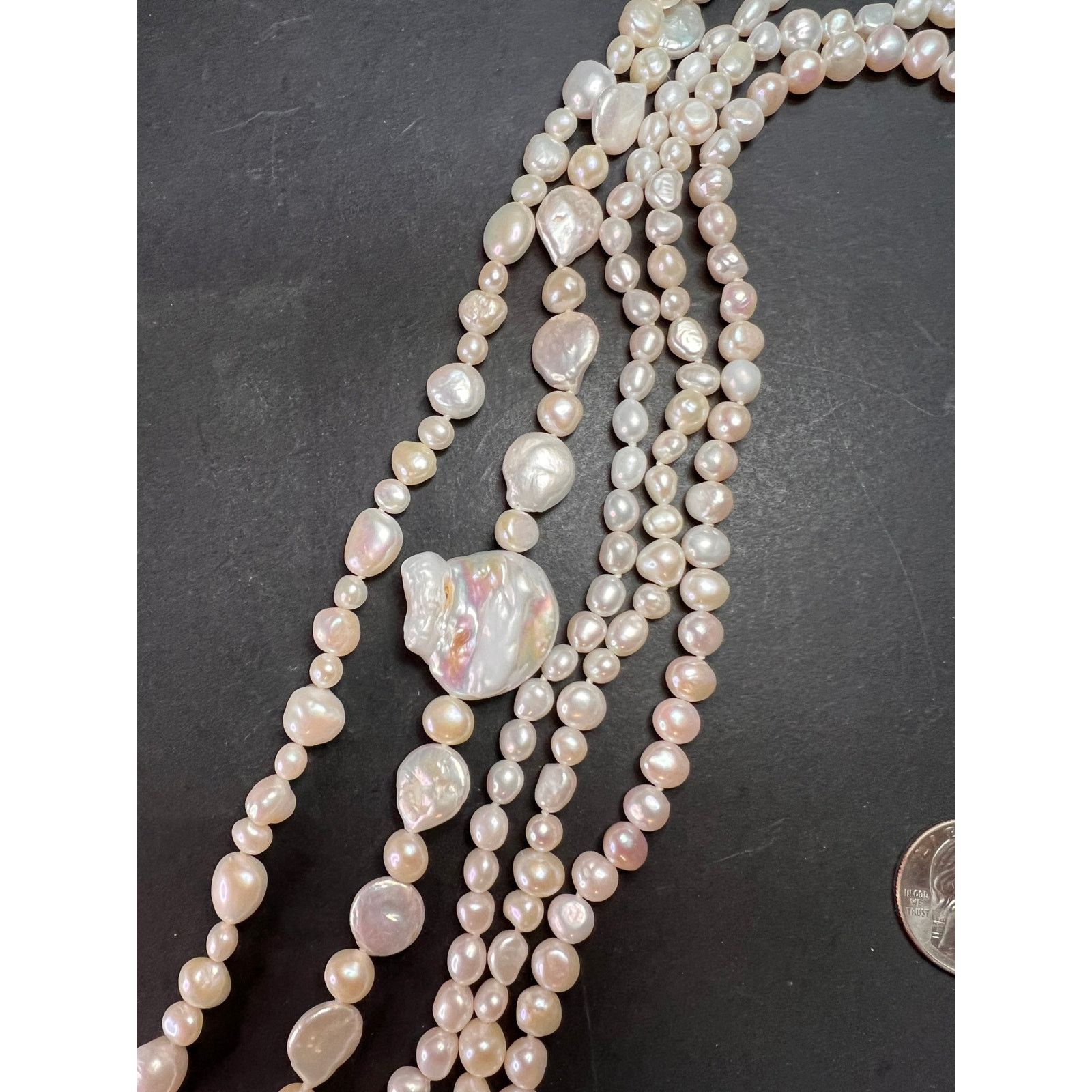 Other Lucas Lameth pearl 5 strand necklace with 925 silver clasp Size ONE SIZE - 5 Thumbnail