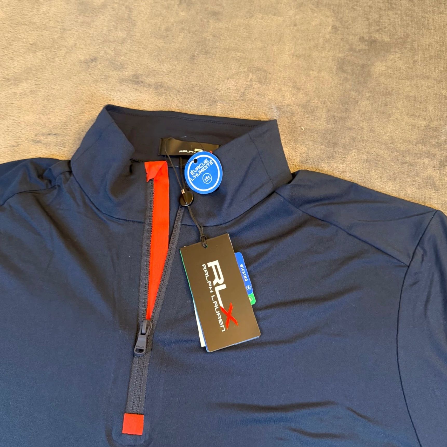 RLX Ralph Lauren VINTAGE RLX Ralph Lauren Golf Quarter Zip Pullover Navy Red Mens M NWT Size US M / EU 48-50 / 2 - 2 Thumbnail