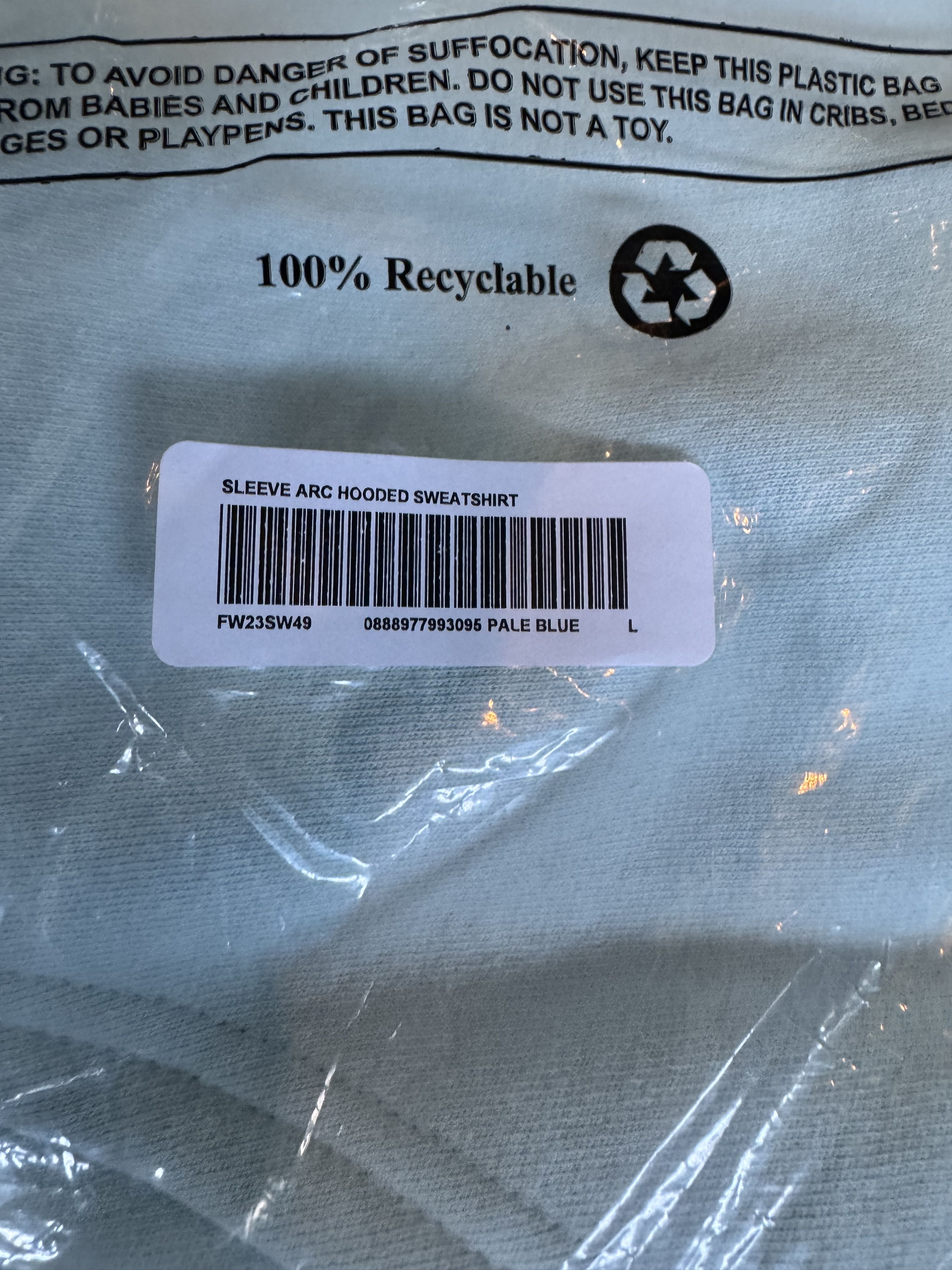 Supreme Supreme Sleeve Arc Hoodie Sz L *New/Never Worn* pale blue Size US L / EU 52-54 / 3 - 3 Thumbnail