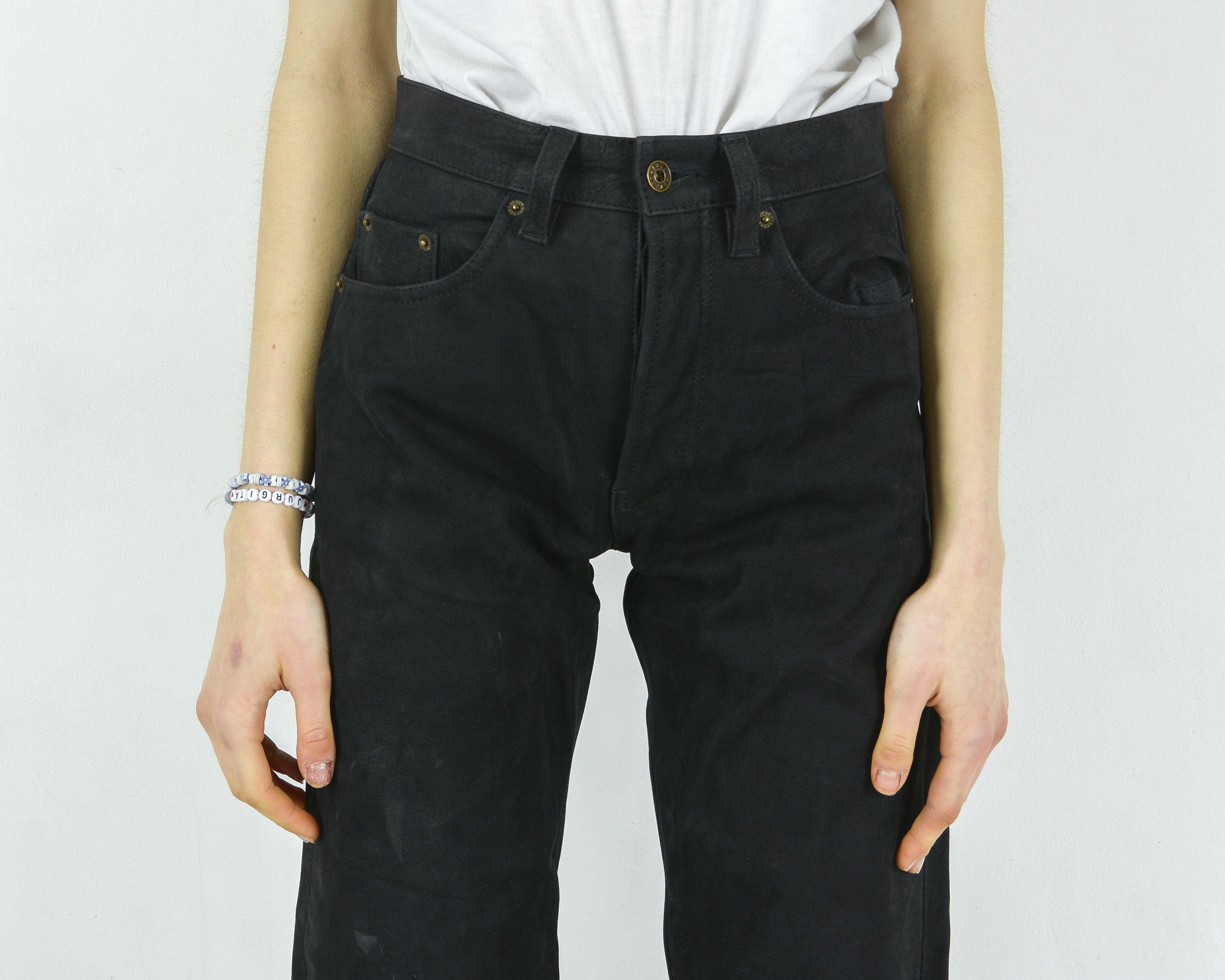 Genuine Leather × Other × Vintage ENJOY Genuine Leather Pants Straight Trousers High Waist Size 27" / US 4 / IT 40 - 4 Thumbnail