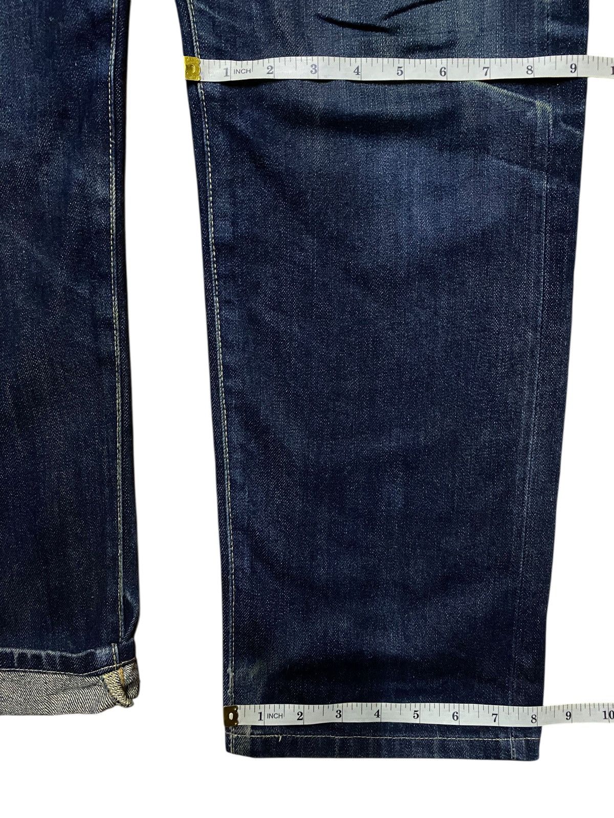 Japanese Brand Vintage Uniqlo Selvedge Blue Wash Distressed Jeans Size US 37 - 15 Thumbnail