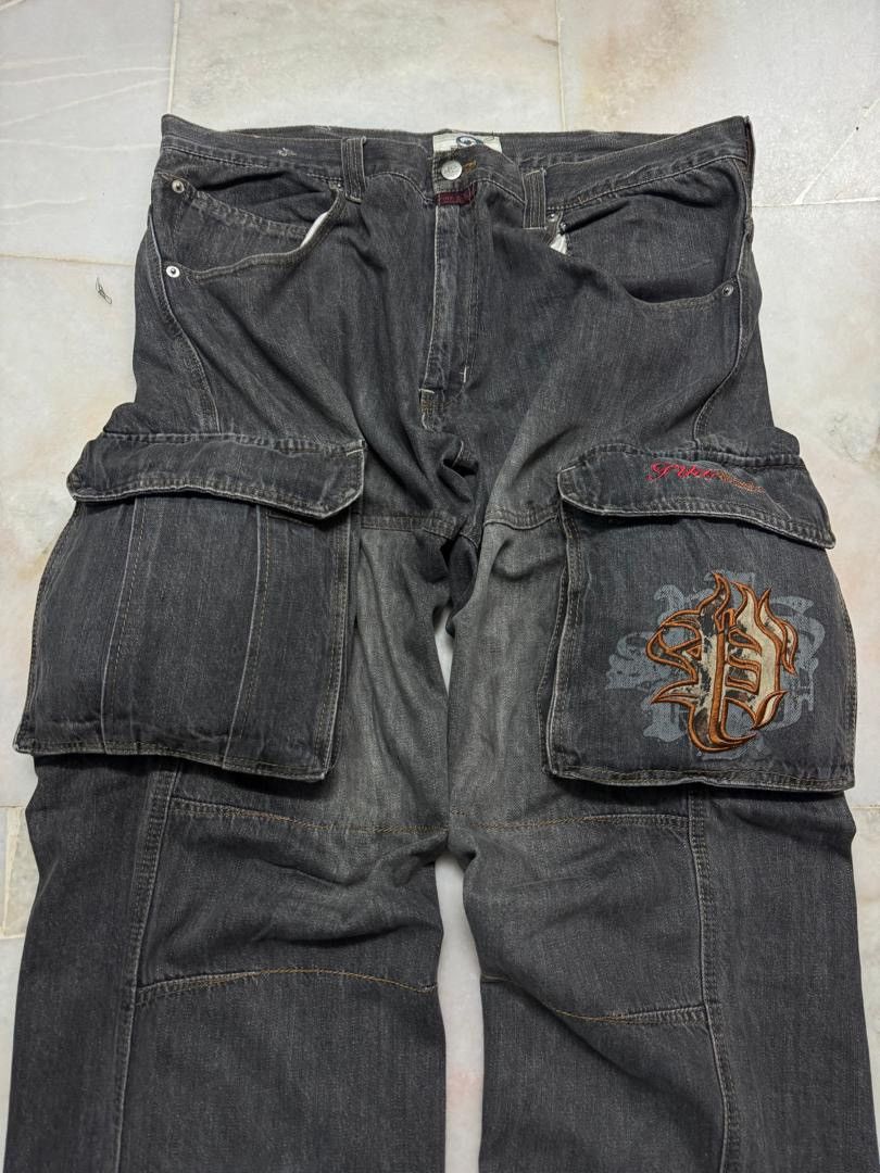 20471120 💥BAGGY💥VINTAGE 90s PIKO INSANE BIG POCKET DISTRESSED DENIM Size US 36 / EU 52 - 7 Thumbnail