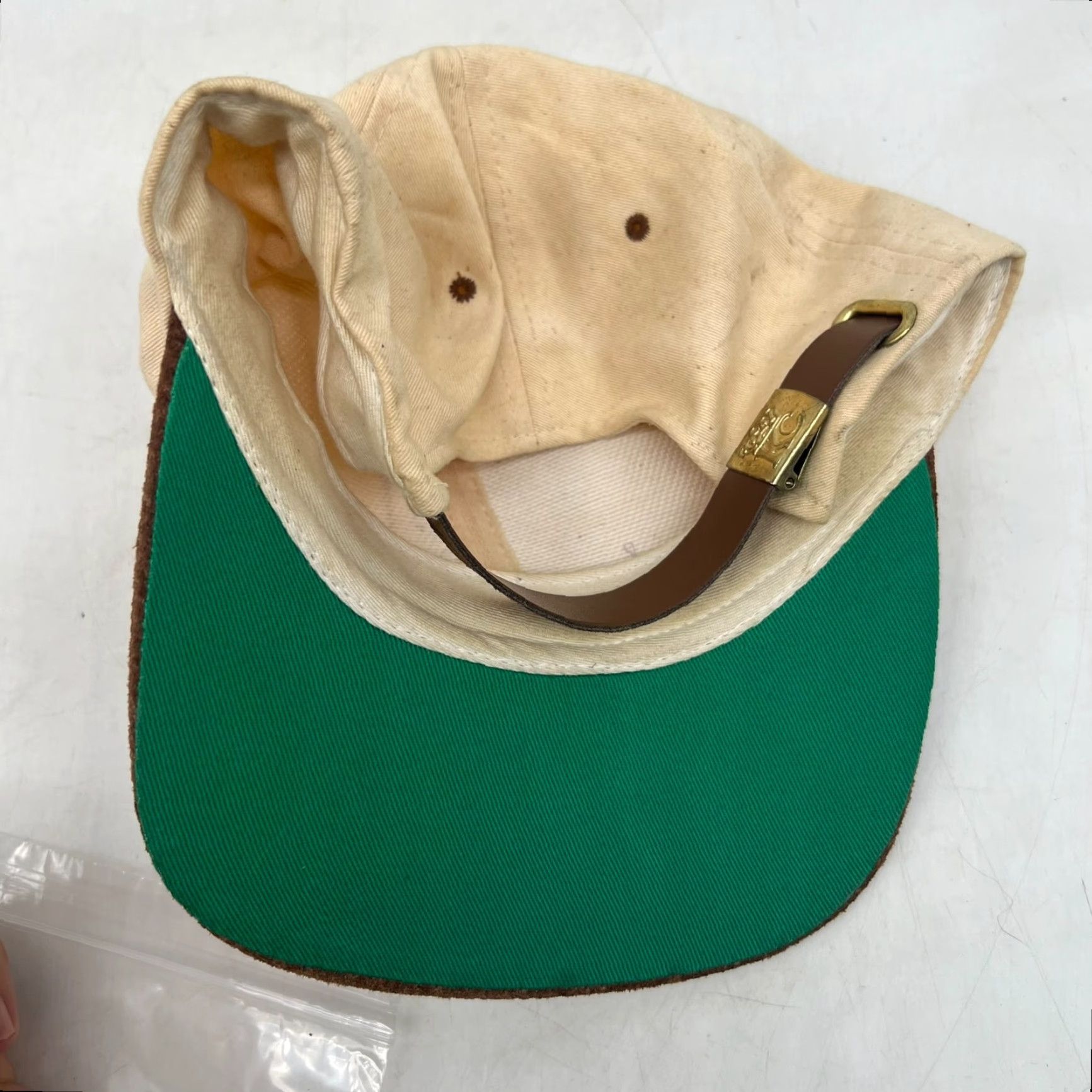 Vintage KC Salty Dog Café Trucker Hat Adult One Size Beige Embroidered Leather Brim Adjustable Cap Mens Size ONE SIZE - 7 Thumbnail