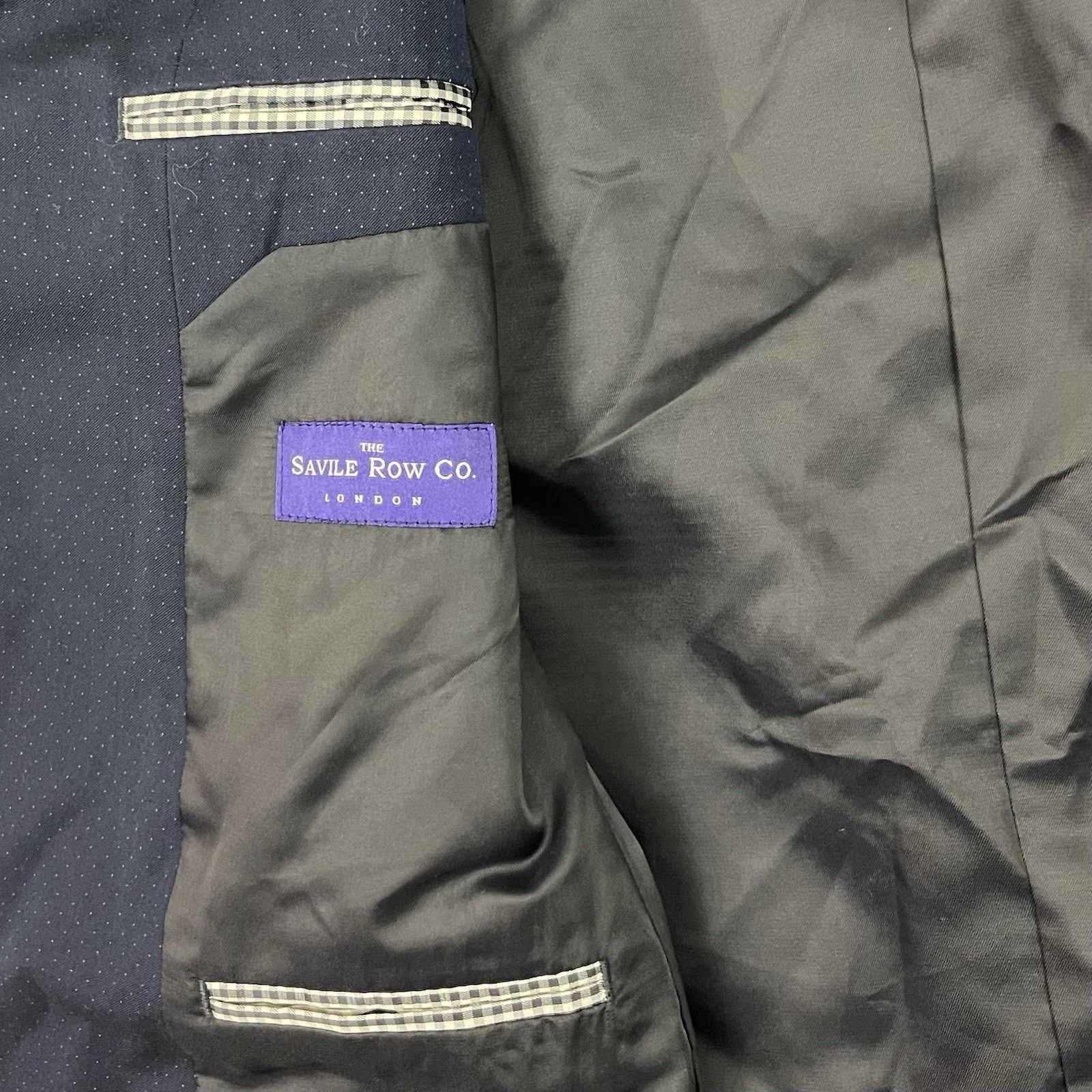 Savile Row Savile Row Co Blazer Mens 40R Blue Slim Fit Stretch 2 Button Size 40R - 14 Thumbnail