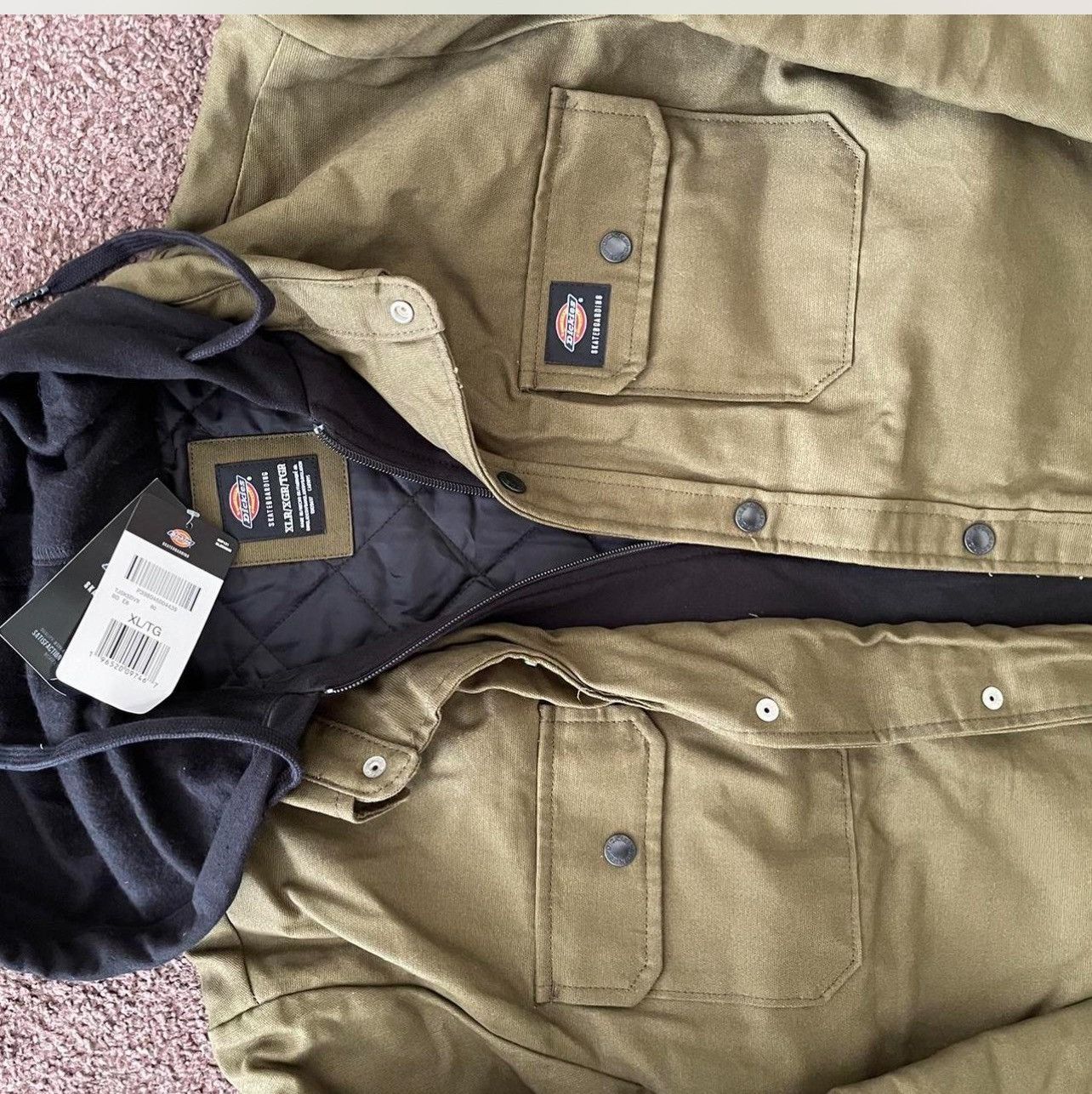 Dickies New olive green jacket with hoodie Size US XL / EU 56 / 4 - 2 Thumbnail