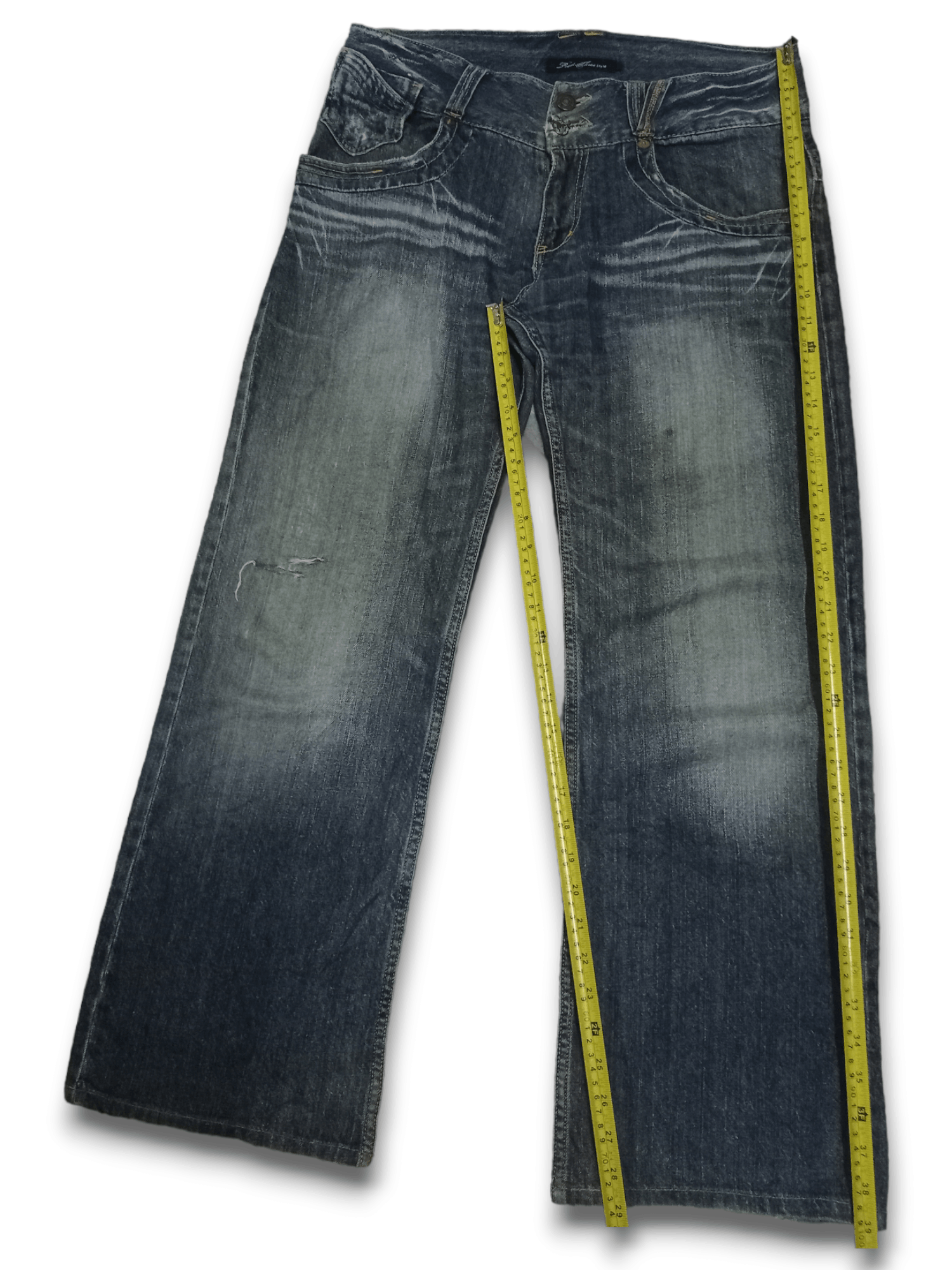 Japanese Brand Vintage Japanese Brand Studded Buckle Distressed Baggy Jeans Size US 33 - 9 Thumbnail