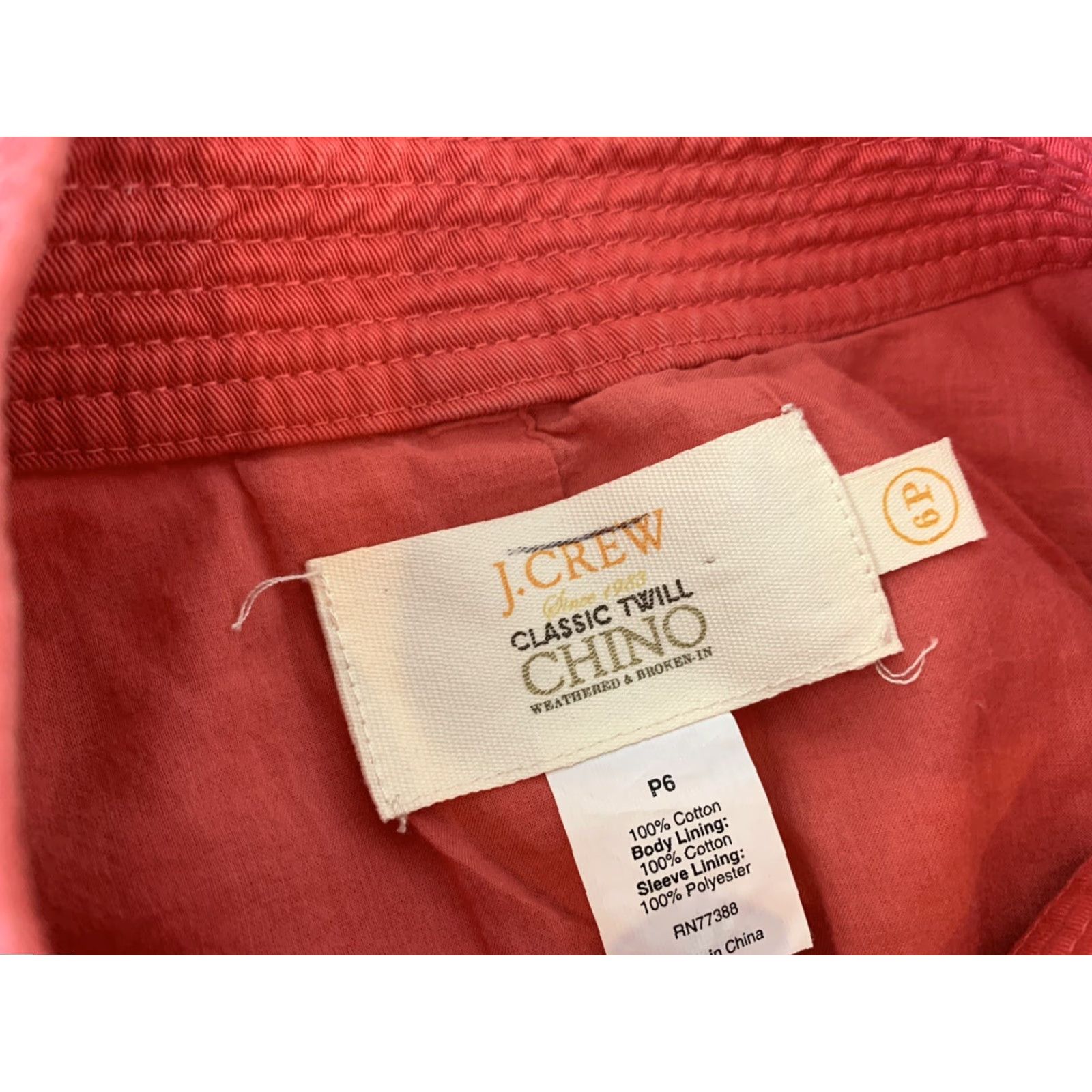 J.Crew J.CREW Pink Twill Chino Jacket - Button Front - Classic - Petite Size 6 - Womens Size M / US 6-8 / IT 42-44 - 2 Thumbnail