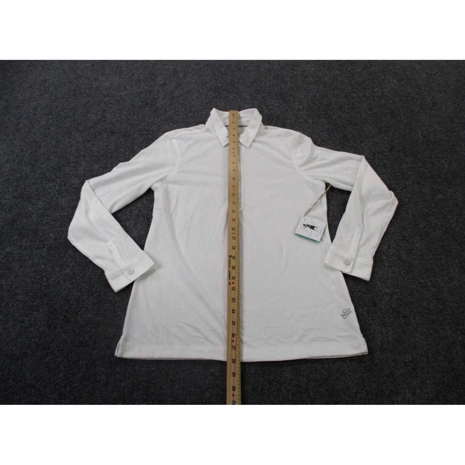 Vintage Linksoul Polo Shirt Womens M White Cotton Knit Button Collared Short Description Size M / US 6-8 / IT 42-44 - 3 Thumbnail