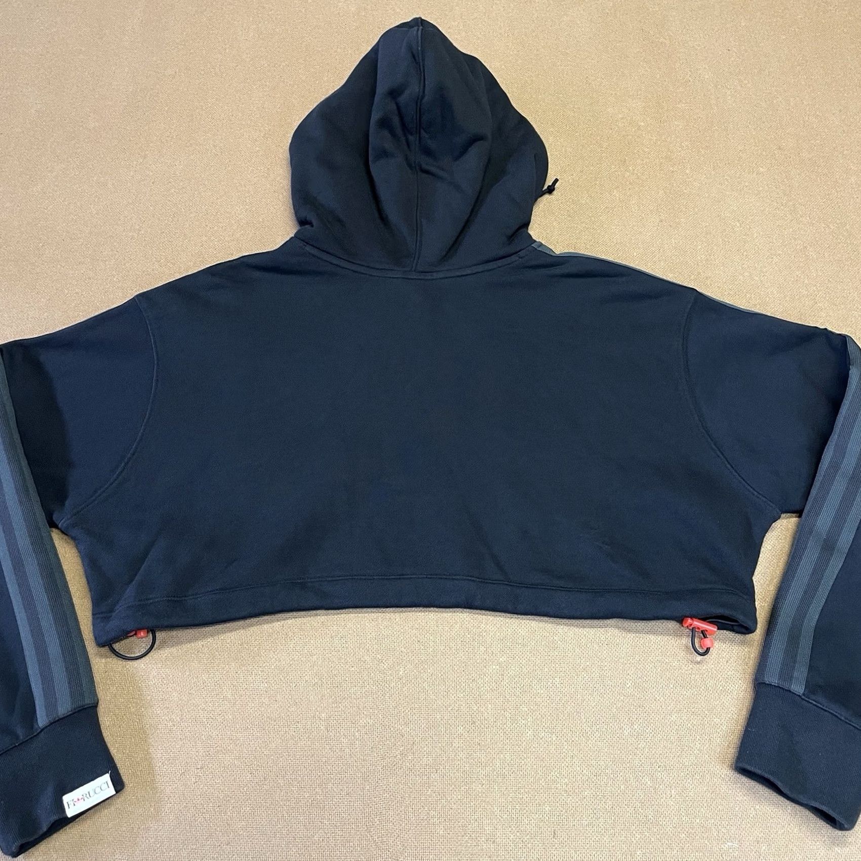 Adidas Adidas Fiorucci Cropped Hoodie Womens XS Black Sweatshirt Ladies Size XS / US 0-2 / IT 36-38 - 3 Thumbnail