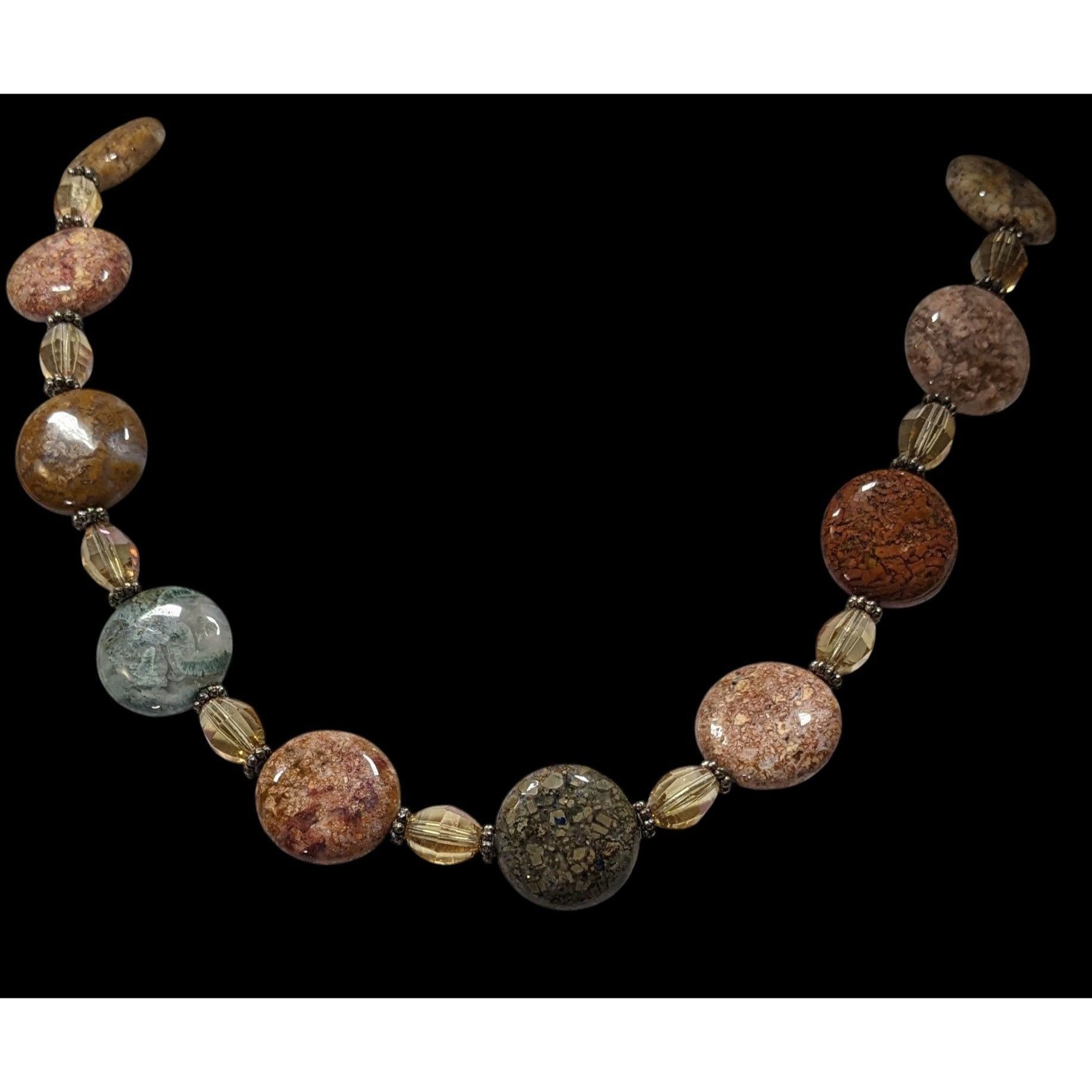 Other Natural Stone & Glass Beaded Necklace With Toggle Clasp Size ONE SIZE - 2 Thumbnail