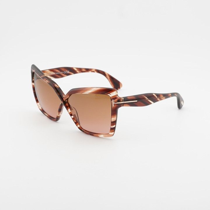 Tom Ford Tom Ford Fiore FT1195 54F Sunglasses Red Havana Cat Eye Size ONE SIZE - 1 Thumbnail