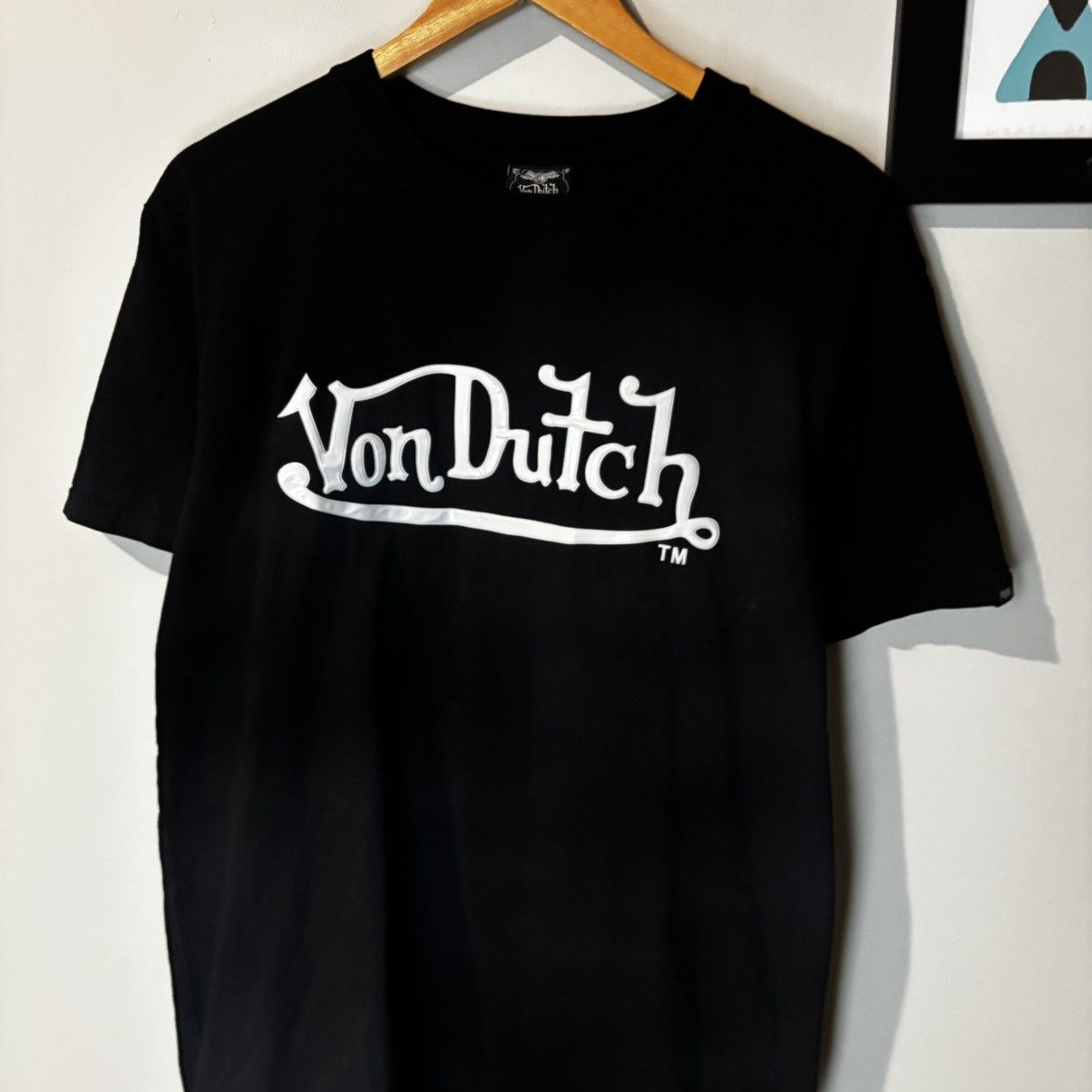 Von Dutch Y2K 2000s Black Von Dutch T-shirt White Spellout Size US M / EU 48-50 / 2 - 2 Thumbnail