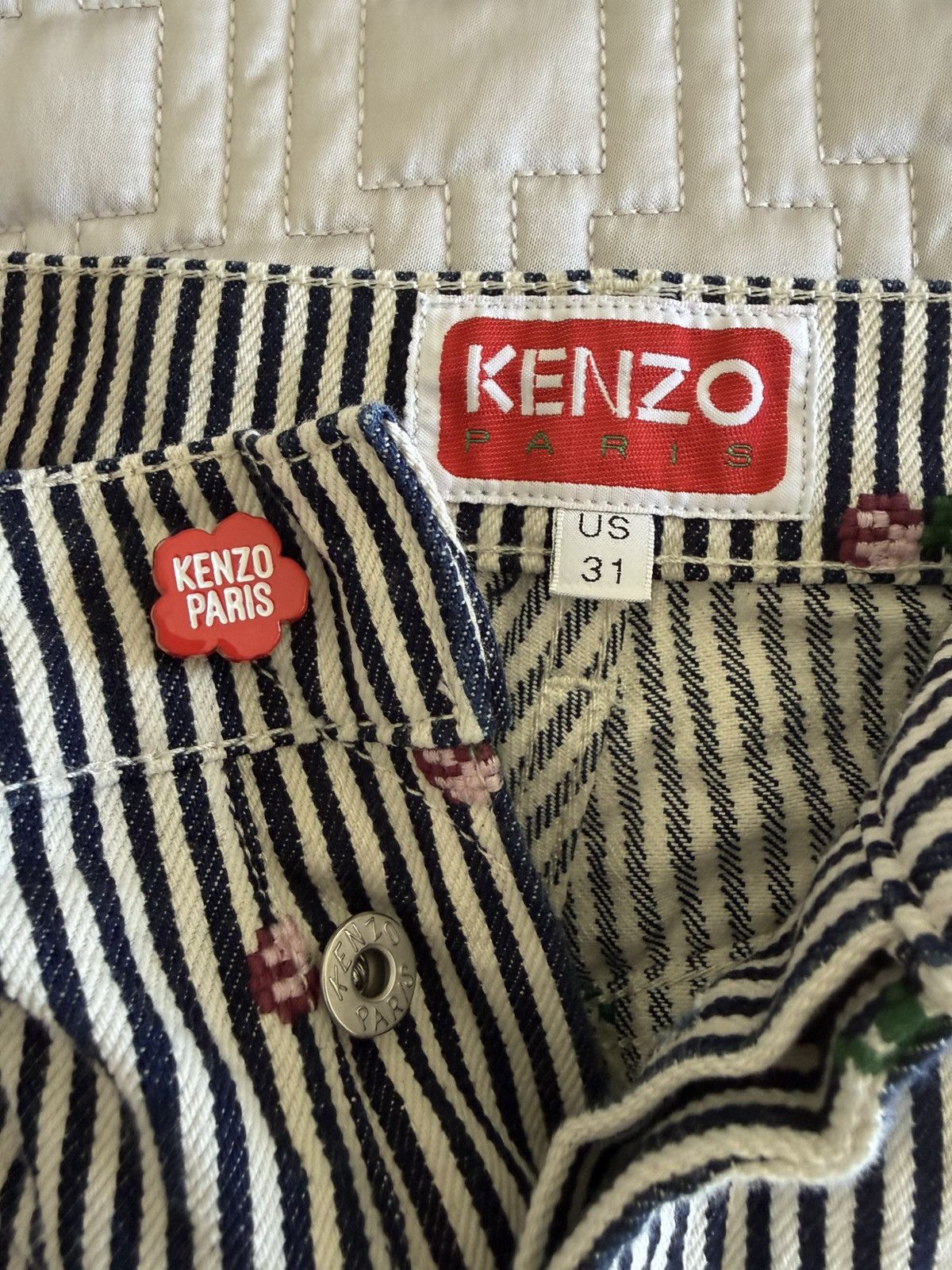 Kenzo Kenzo mens striped floral straight leg pants size 31 Size US 31 - 4 Thumbnail