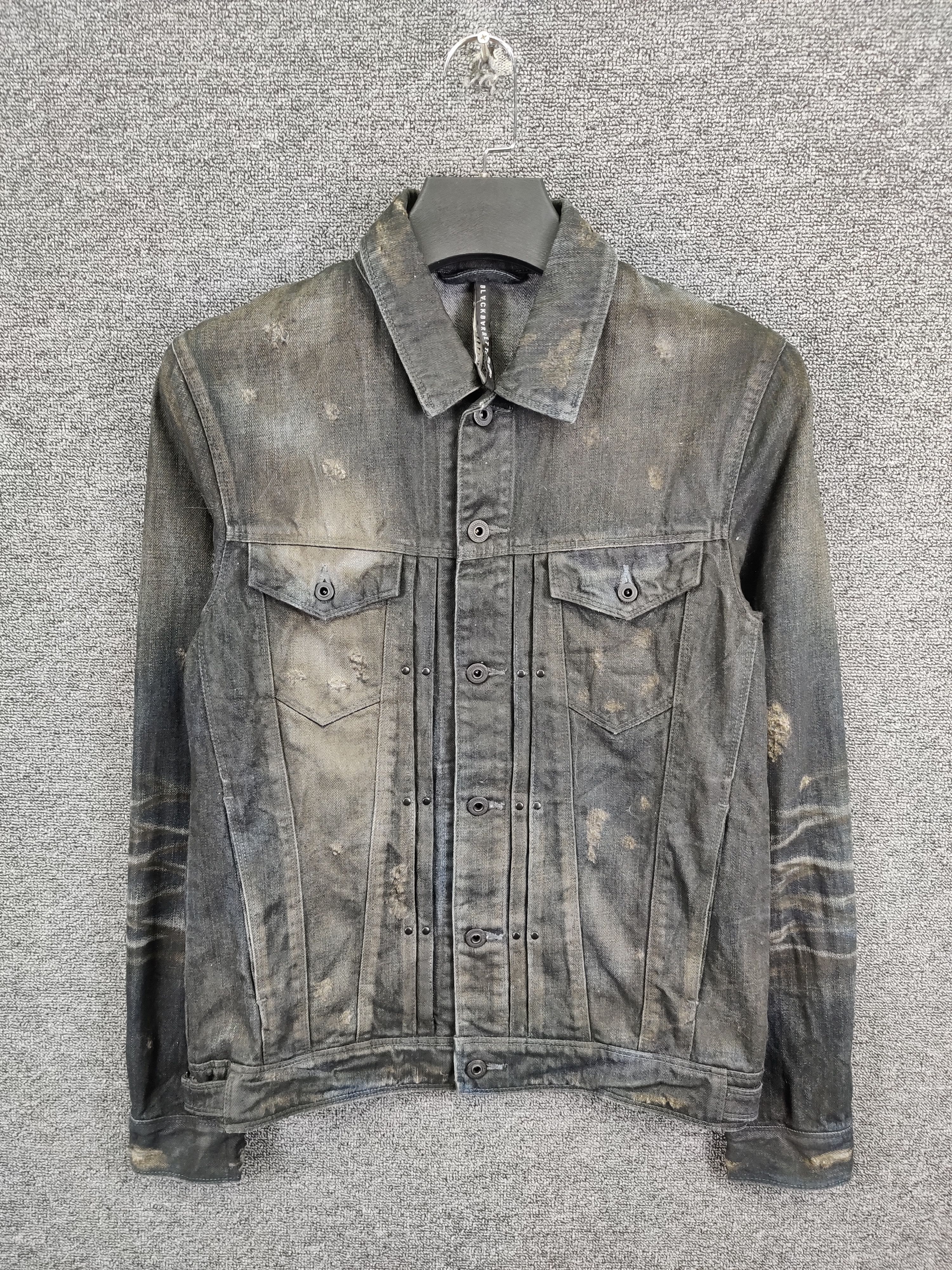 Black Barrett By Neil Barrett Distressed Style Denim Jacket