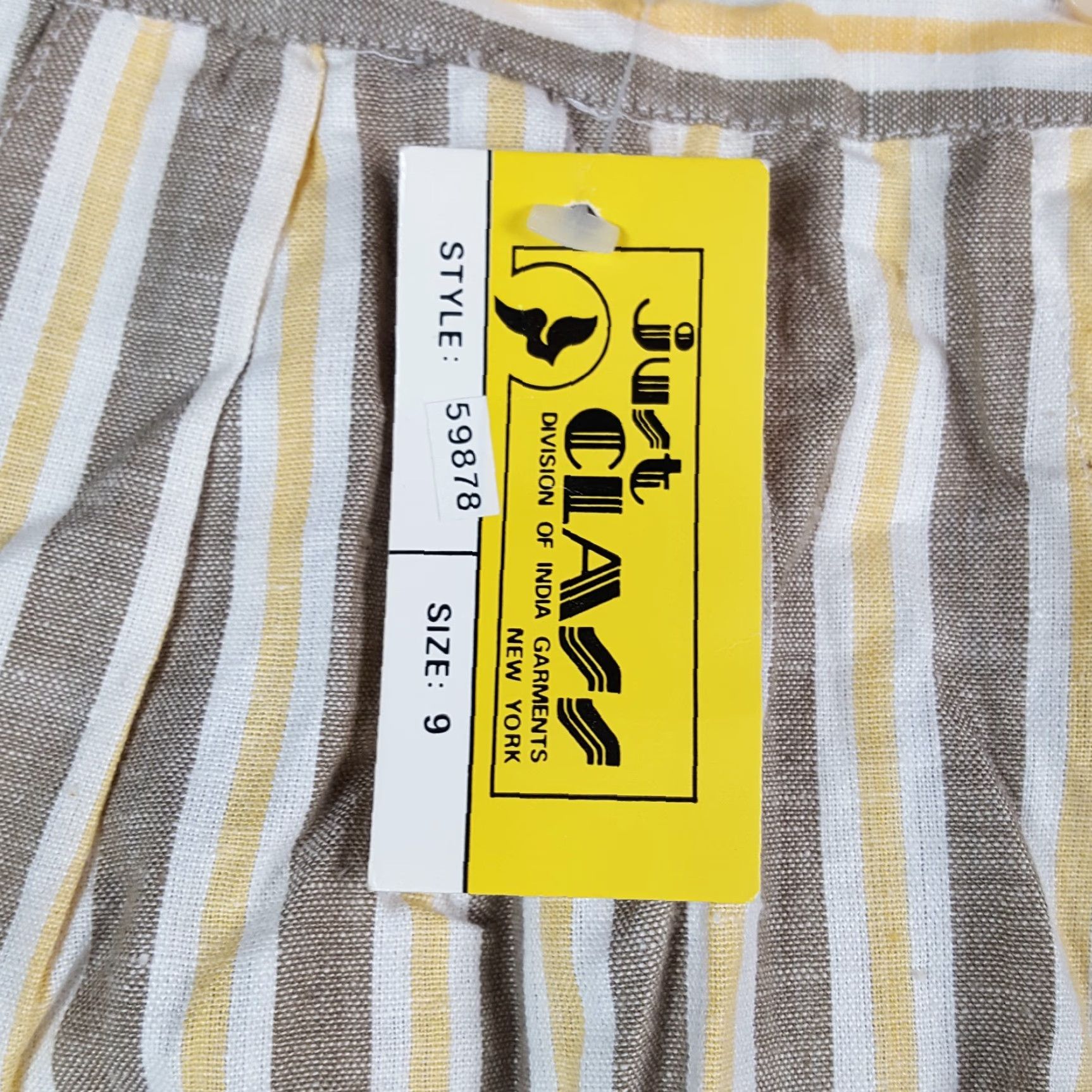 Vintage VINTAGE Just Class Capri Pants Women Capris 90s Striped Yellow Size 9 Capri Pants Bohemian Retro 90s Womens Size 30" / US 8 / IT 44 - 4 Thumbnail