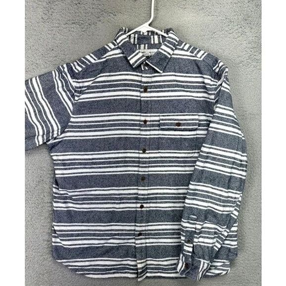 Old Navy Old Navy Shirt Adult XL Blue Balanced Stripes Regular Fit Flannel Button Up Mens Size US XL / EU 56 / 4 - 3 Thumbnail
