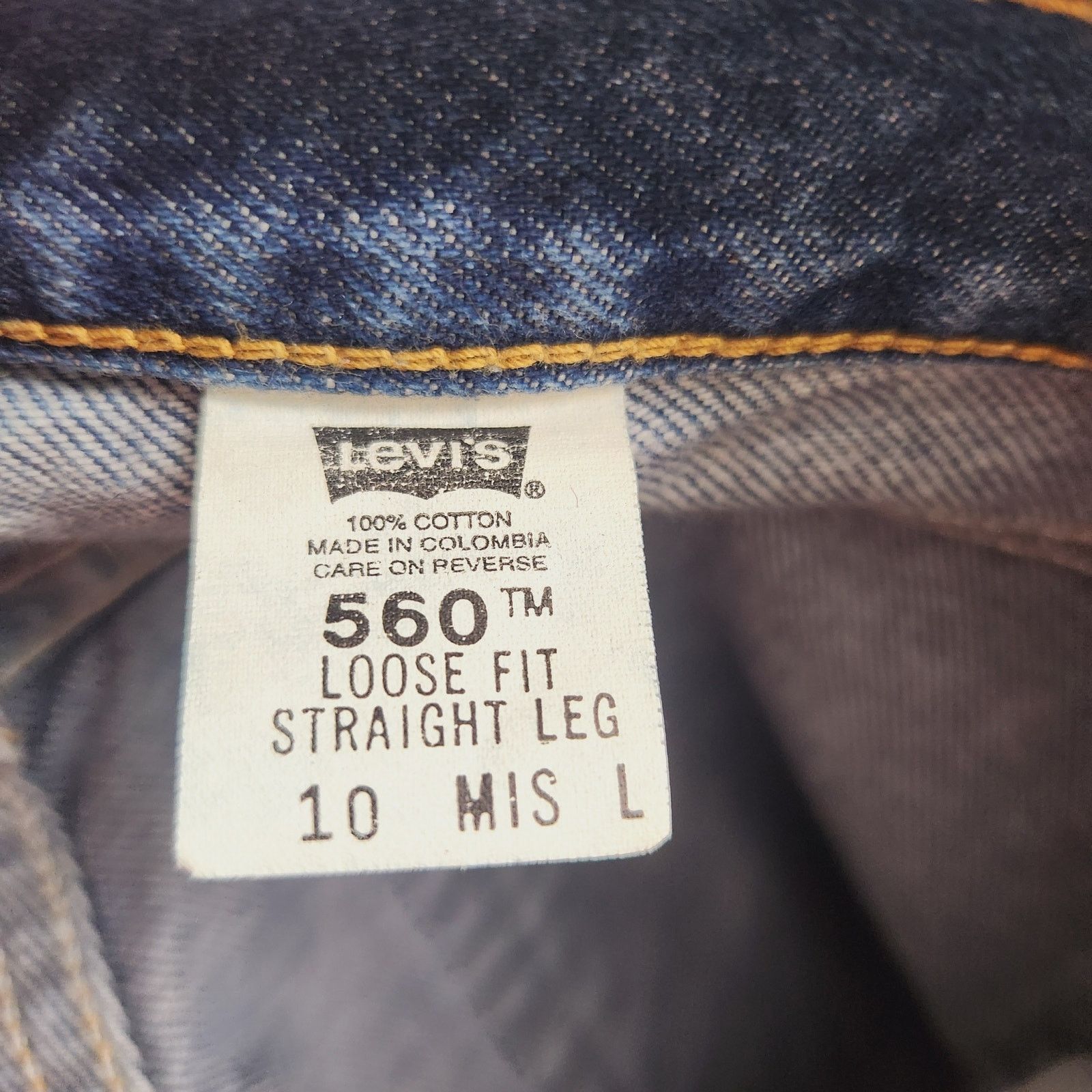 Levi's Levis 560 Straight Leg Jeans Medium Dark Wash Denim 10 long Size 32" / US 10 / IT 46 - 6 Thumbnail