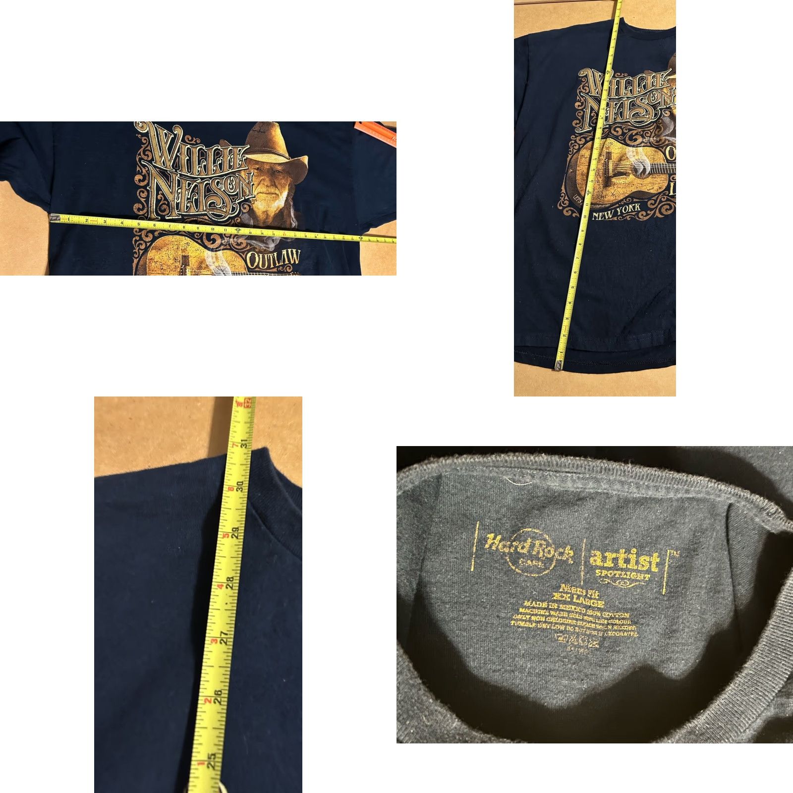 Hard Rock Cafe Willie Nelson Outlaw Legends Shirt Men 2XL Navy Blue Hard Rock T-Shirt Short Sleeve Graphic Print Front 2010-2019 Vintage No? Size US XXL / EU 58 / 5 - 9 Thumbnail